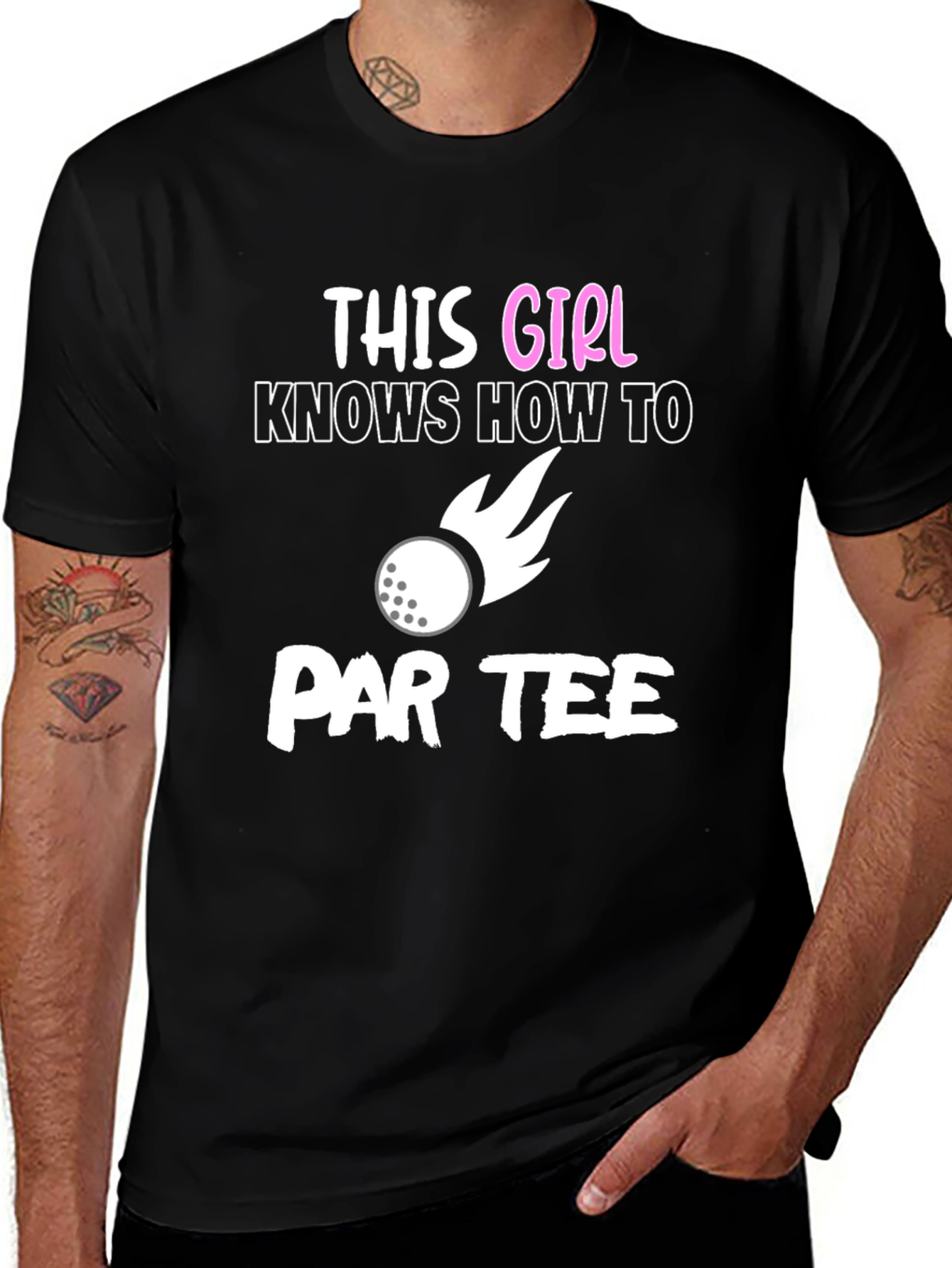 Variant 19 of Golfing Girl's "Par-Tee" T-Shirt