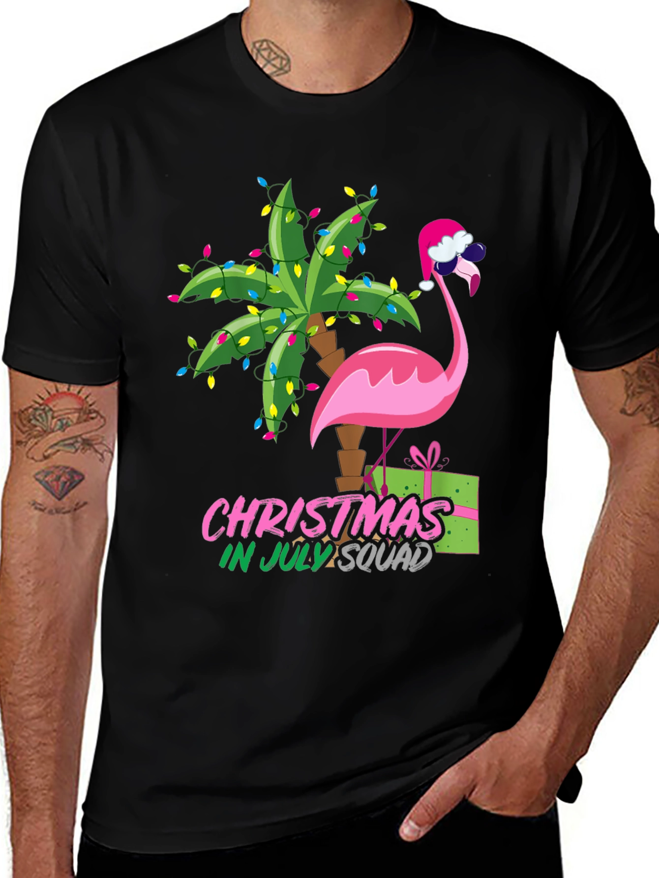 Variant 10 of Christmas in July Flamingo Squad T-Shirt