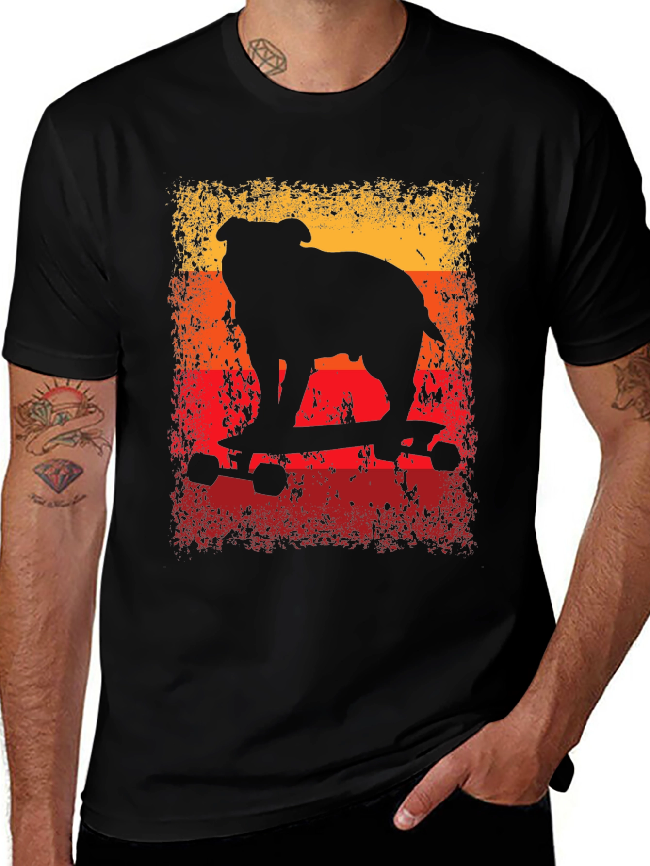Variant 13 of Bulldog Skateboard T-Shirt - Cool Graphic Tee