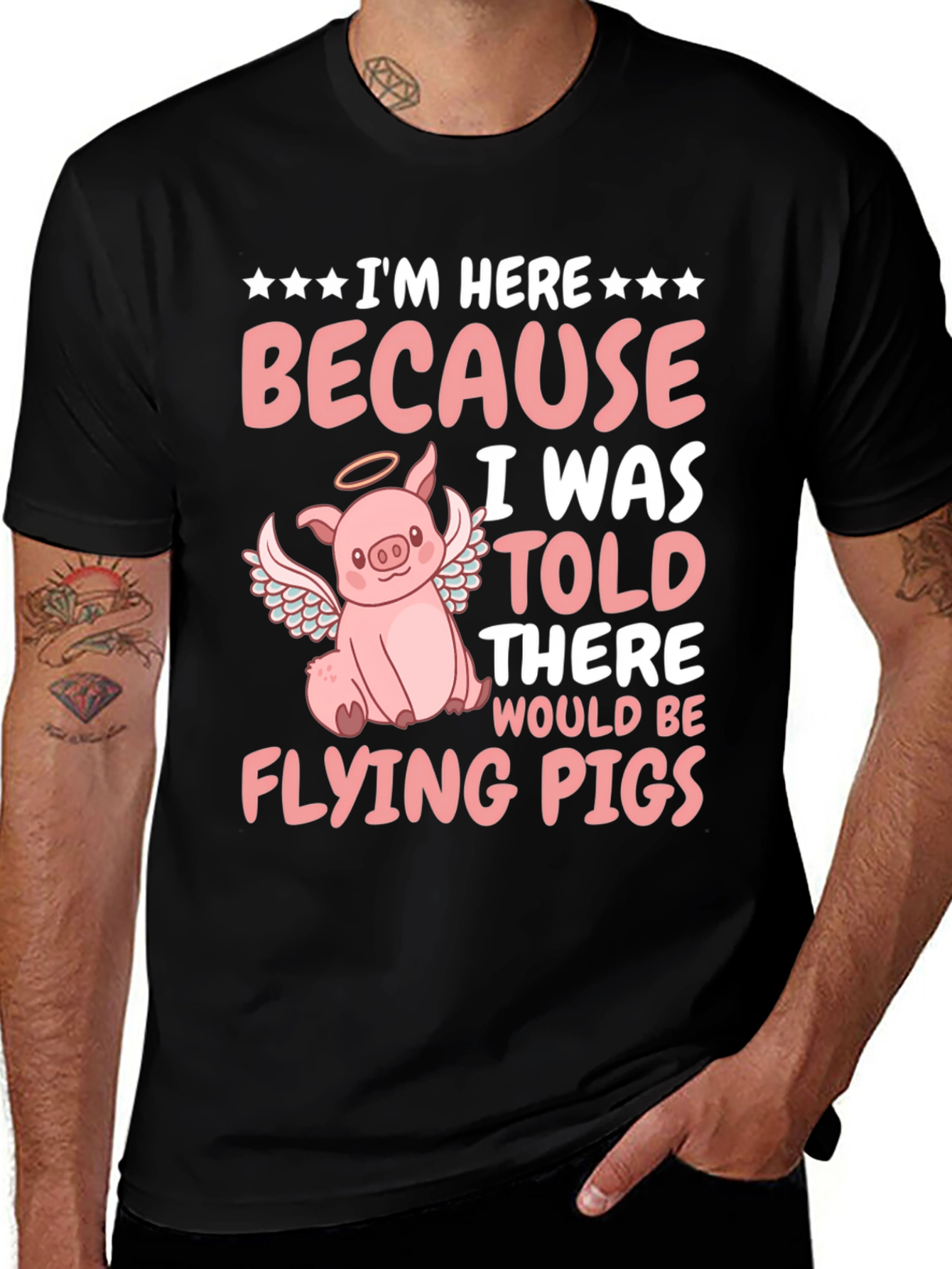 Variant 12 of Flying Pig T-Shirt - Funny Animal Graphic Tee