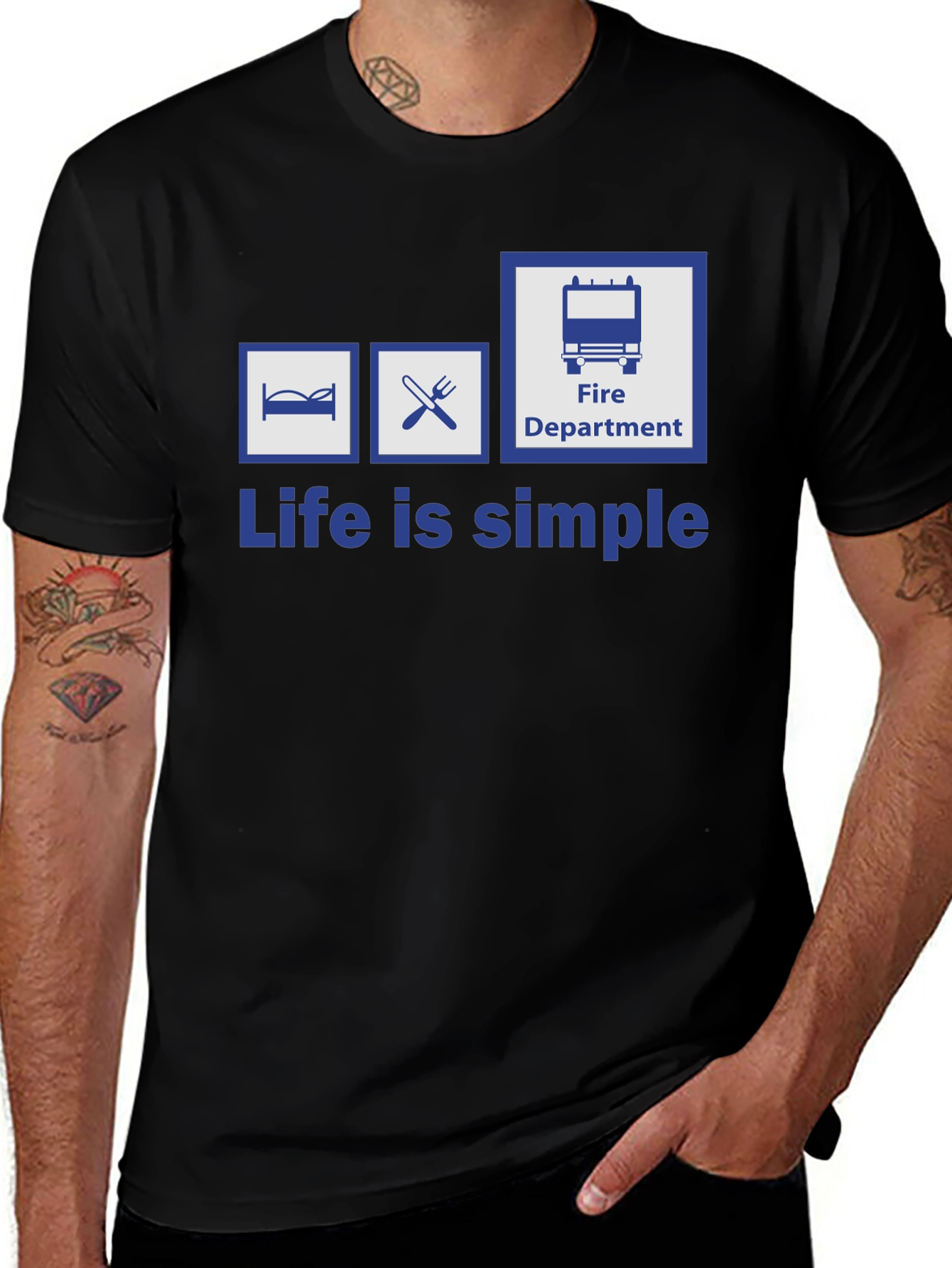 Variant 7 of Life is Simple Firefighter T-Shirt
