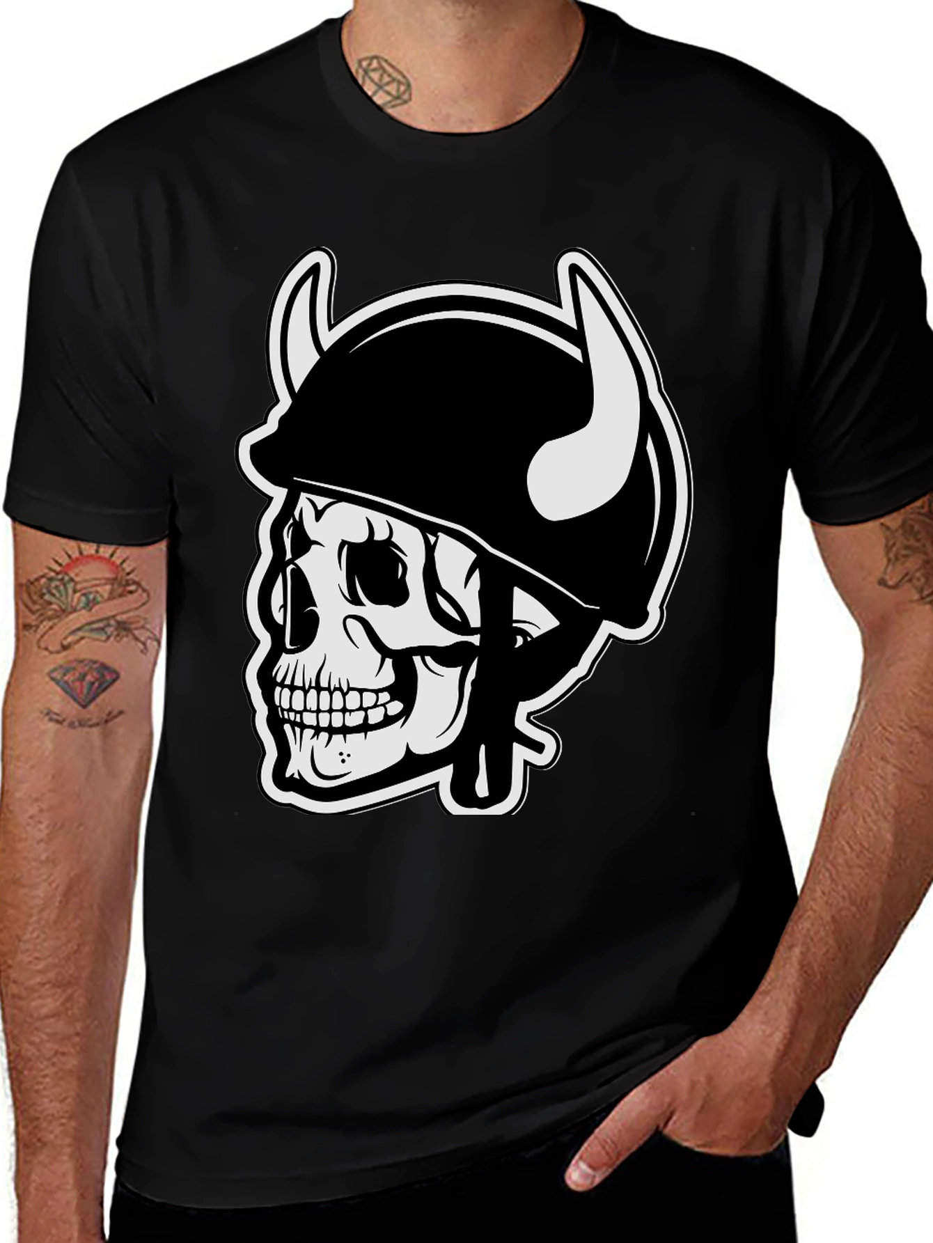 Variant 27 of Skull Viking Helmet Graphic Tee