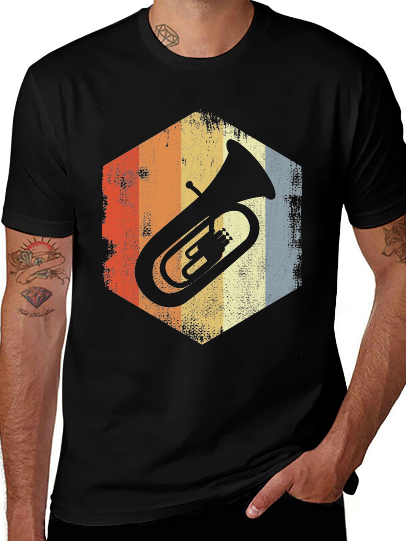 Variant 17 of Retro Tuba Graphic Tee - Vintage Style Music Shirt