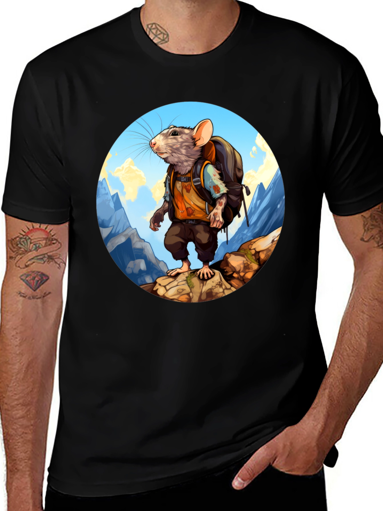 Variant 18 of Rat Hiking T-Shirt - Adventurous Animal Tee