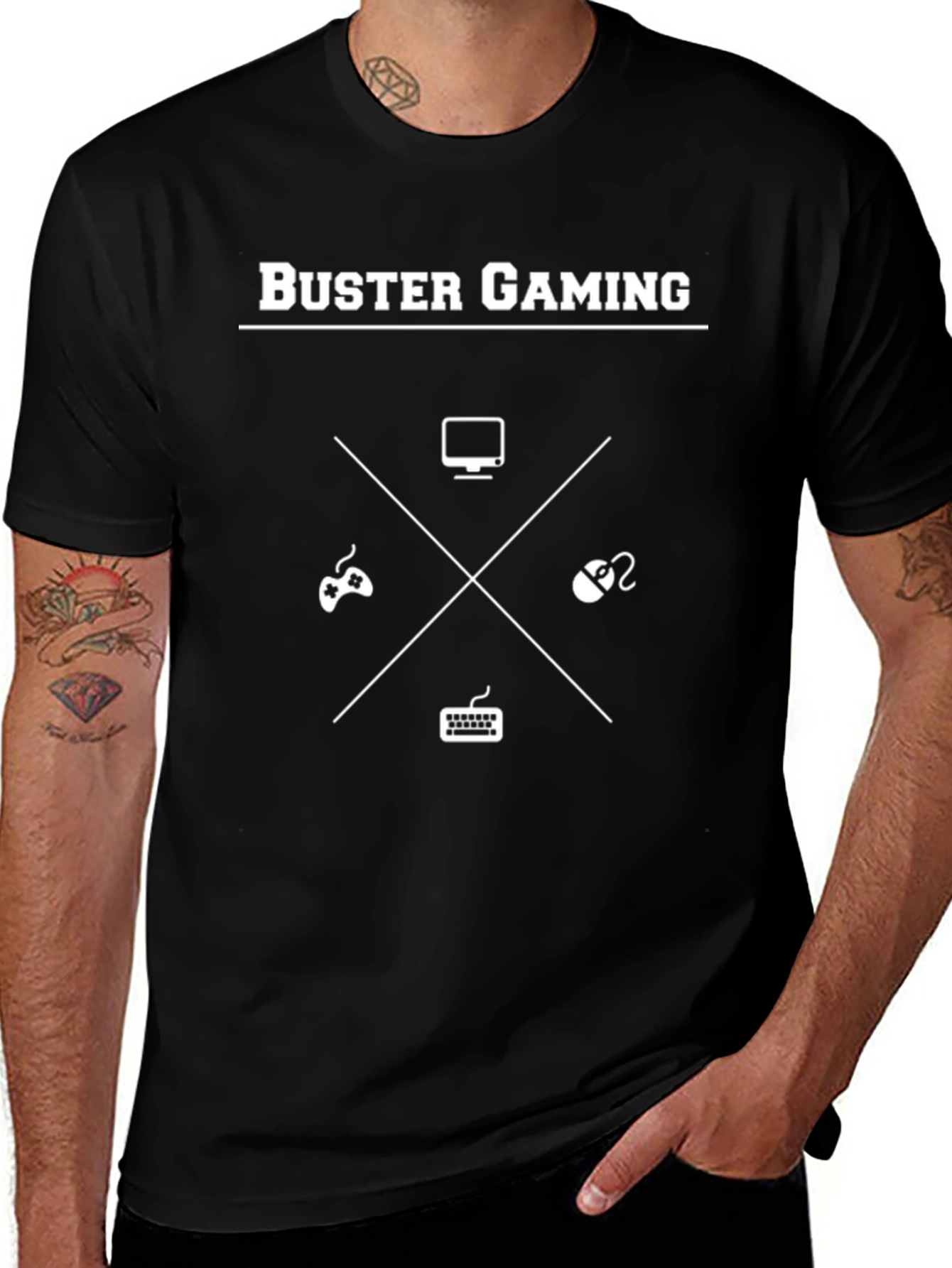 Variant 30 of Buster Gaming Black Graphic Tee - Gamer Style