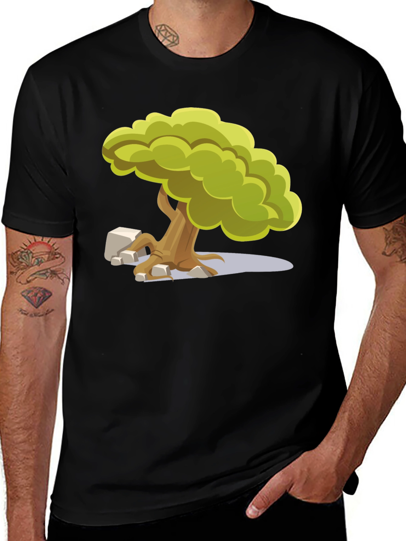 Variant 28 of Cartoon Tree Graphic Tee - Unique Nature Design