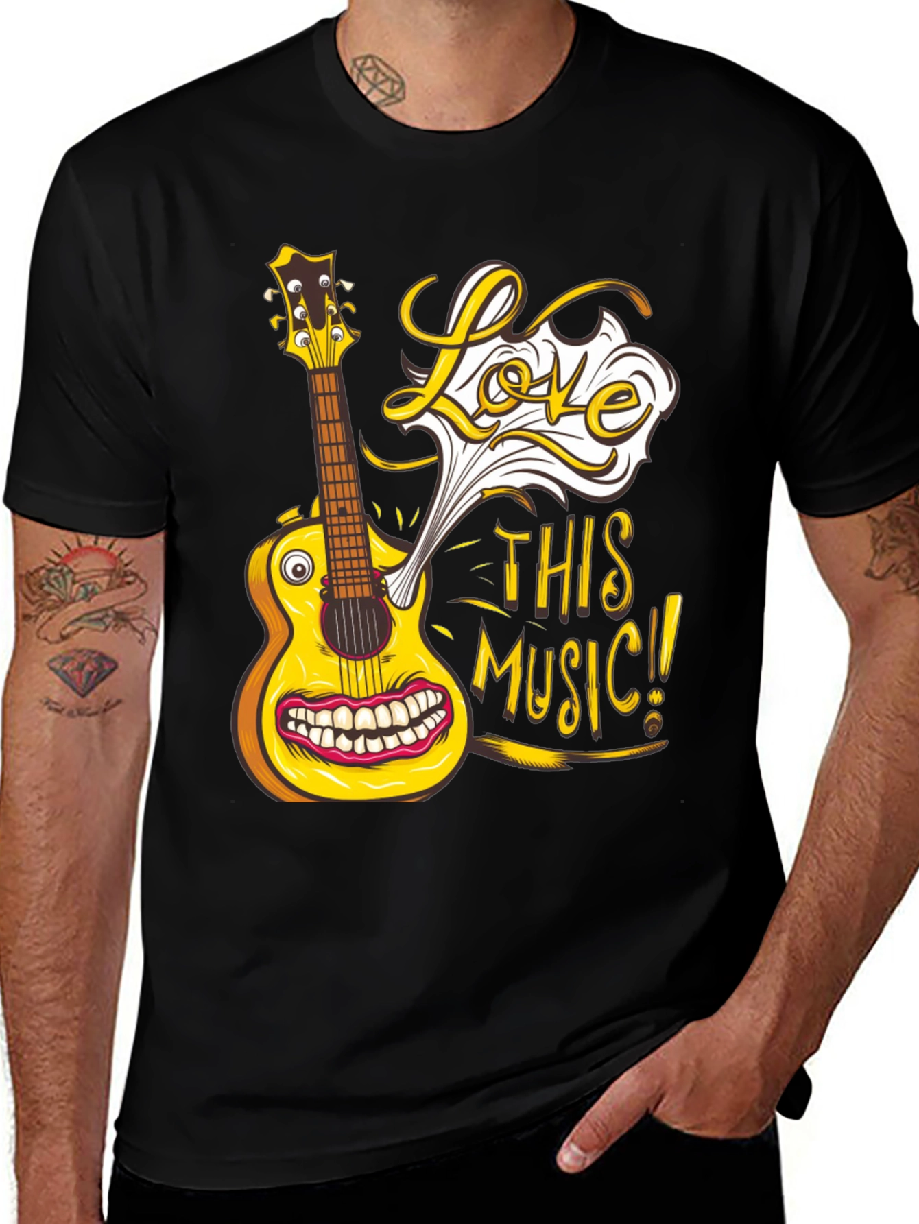 Variant 12 of Love This Music Graphic Tee - Funny Guitar Design