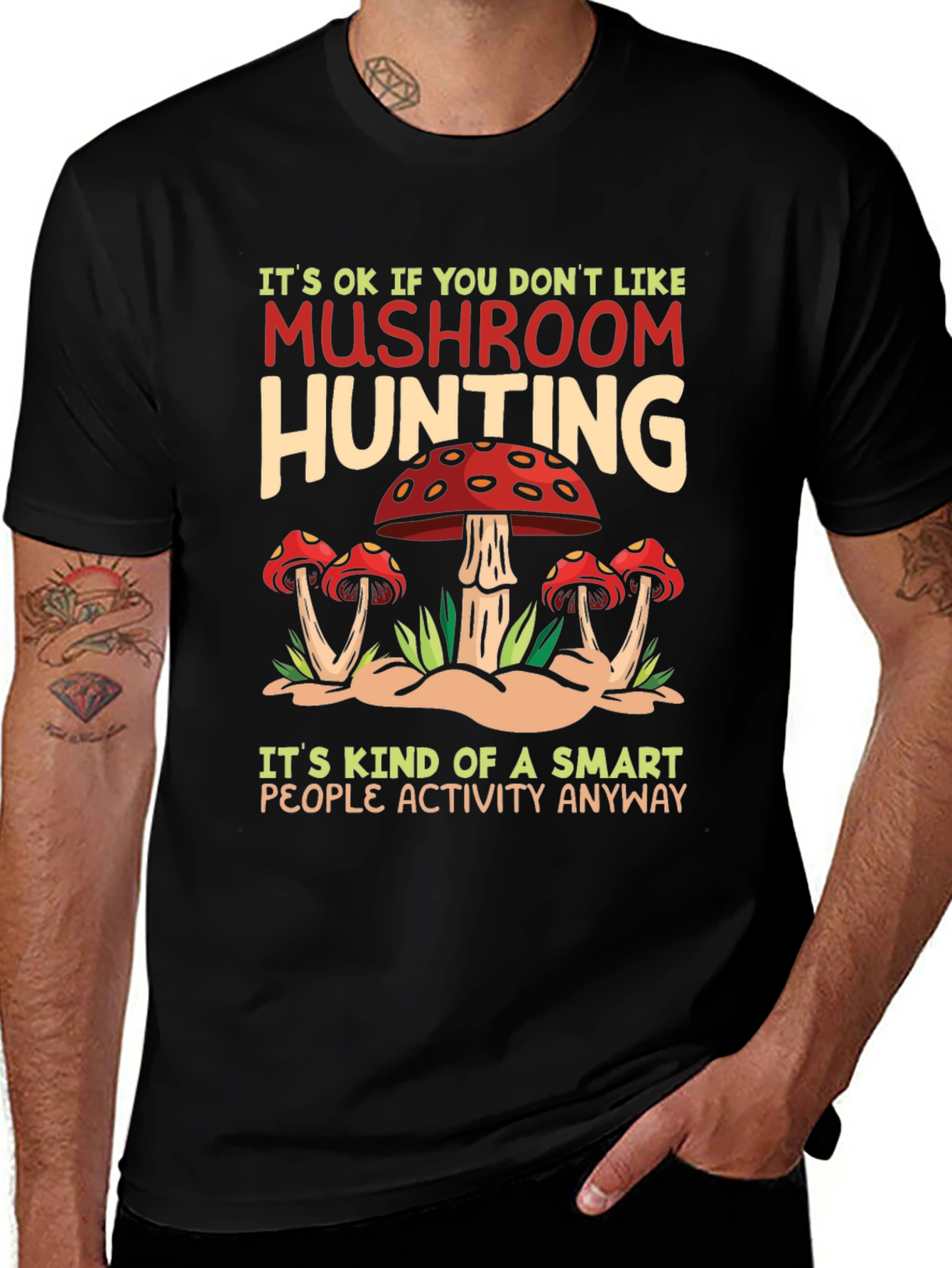 Variant 22 of Mushroom Hunting T-Shirt - Smart People Activity Tee