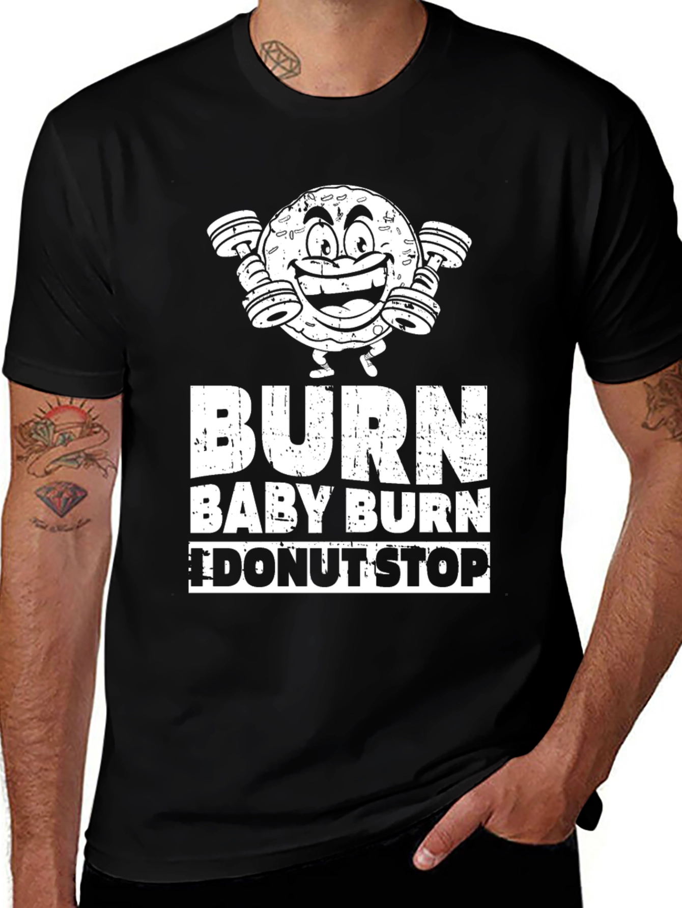 Variant 21 of Burn Baby Burn Donut Gym T-Shirt