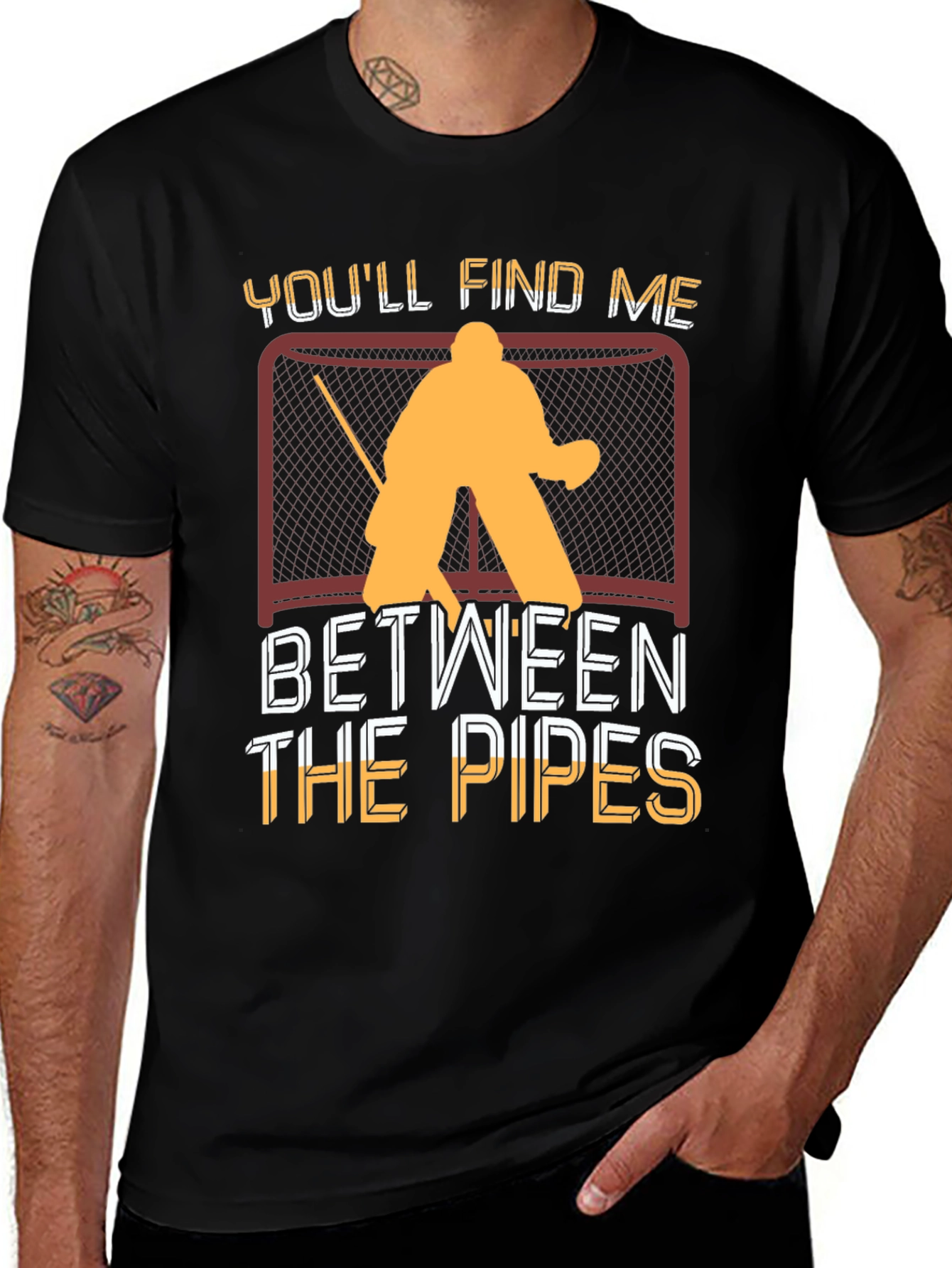 Variant 14 of Hockey Goalie T-Shirt - Between The Pipes