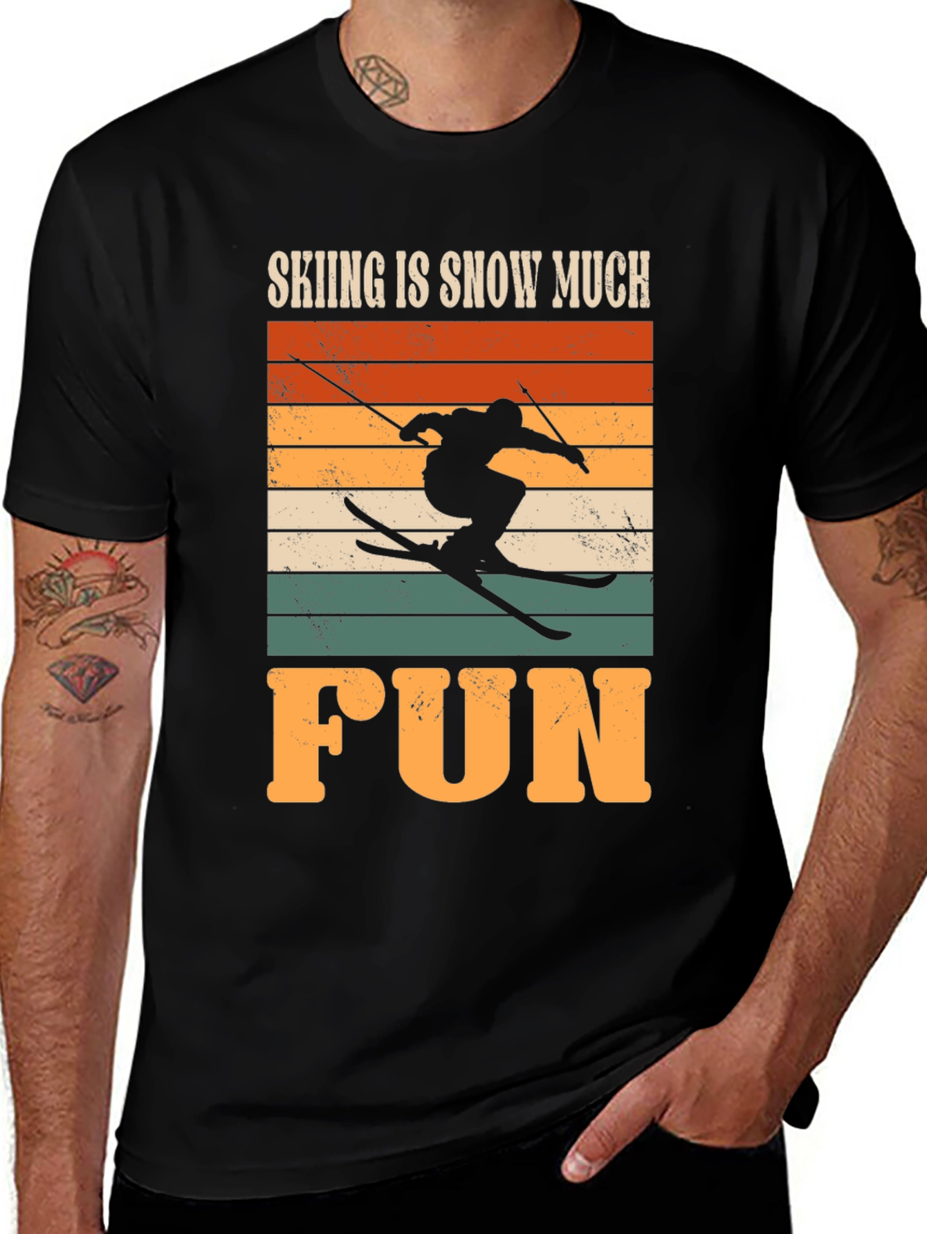 Variant 12 of Skiing is Snow Much Fun Graphic T-Shirt