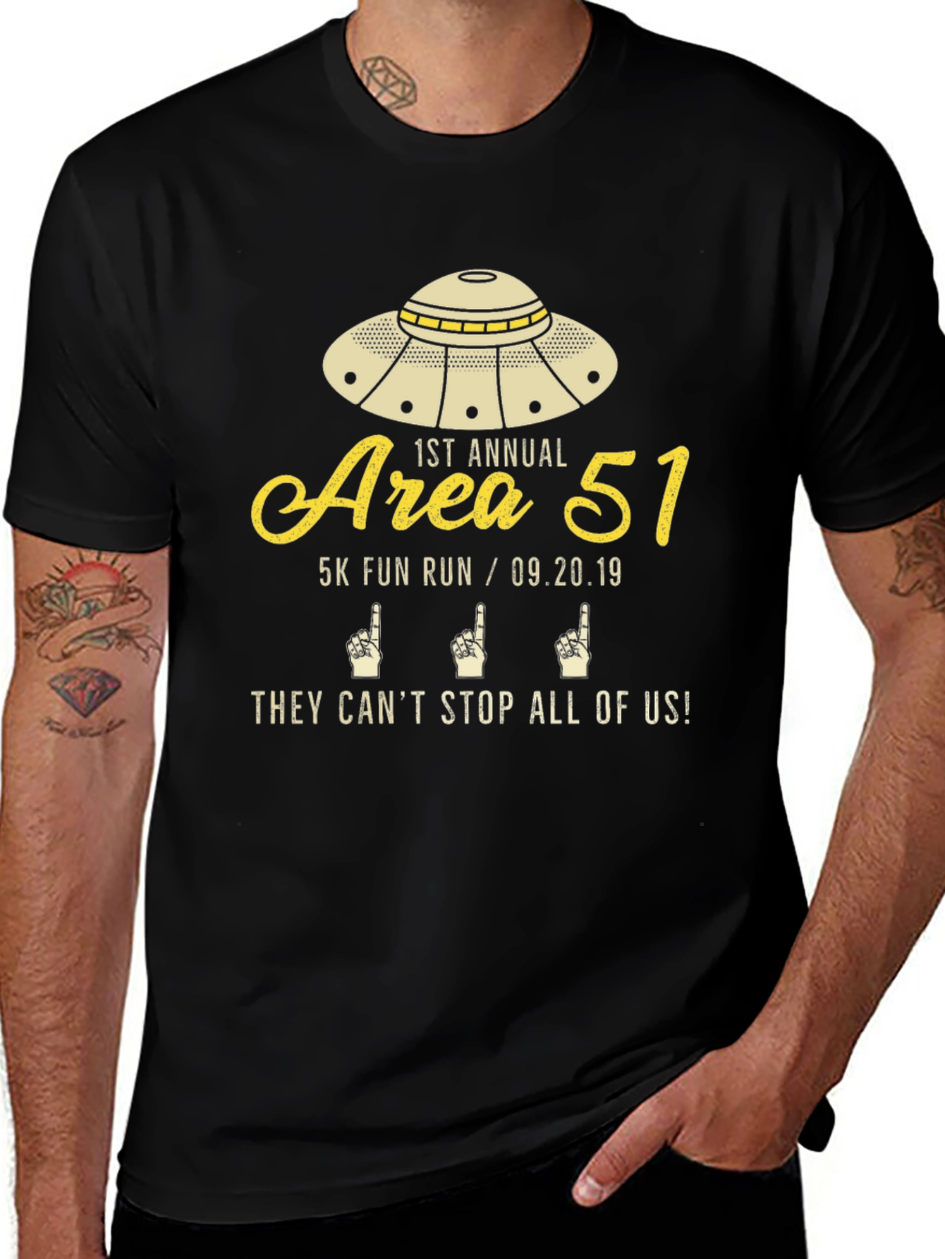 Area 51 5k Fun Run T-Shirt - They Can't Stop Us!