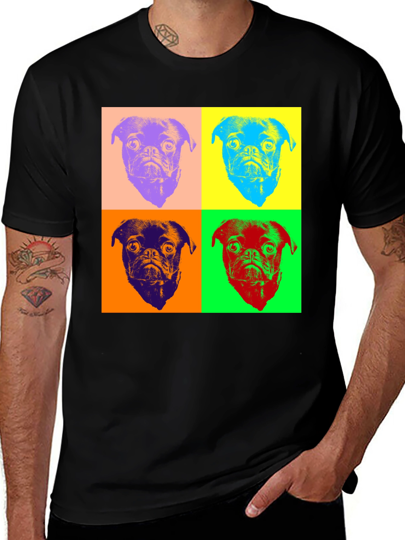 Variant 29 of Pop Art Pug Graphic Tee - Stylish Dog Lover T-Shirt