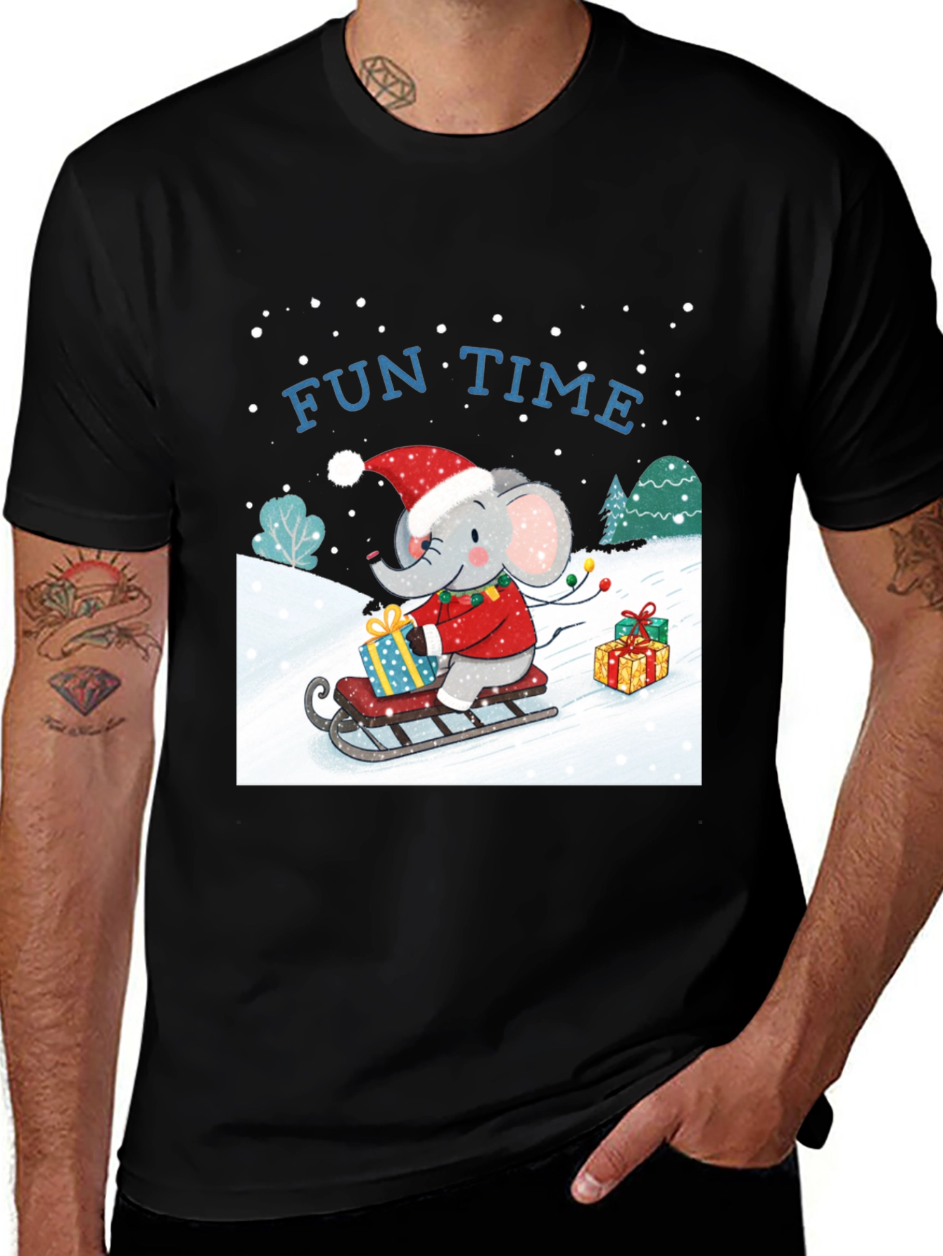 Variant 27 of Fun Time Elephant Christmas Holiday T-Shirt