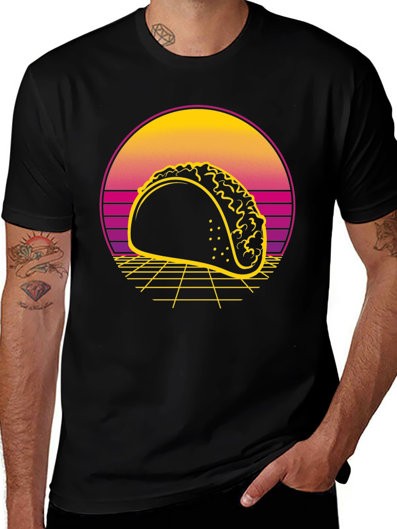 Variant 29 of Retro Taco Graphic T-Shirt - Cool Vintage Style Tee