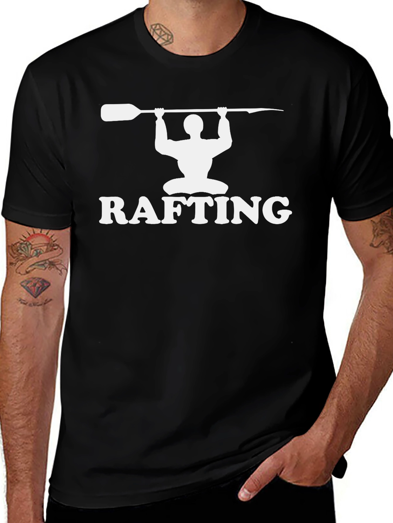 Variant 22 of Rafting Black Graphic Tee