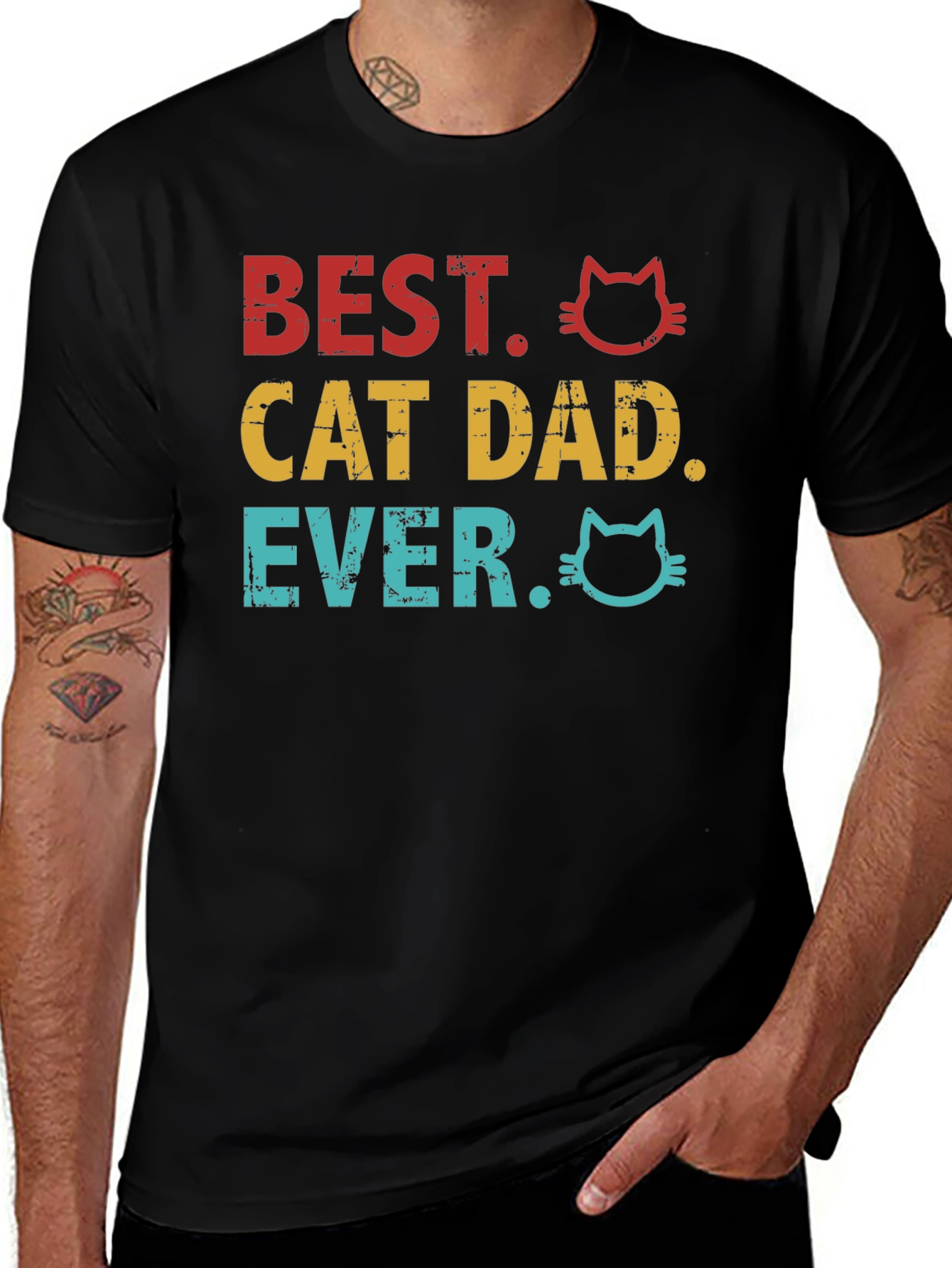 Variant 28 of Best Cat Dad Ever T-Shirt - Graphic Tee