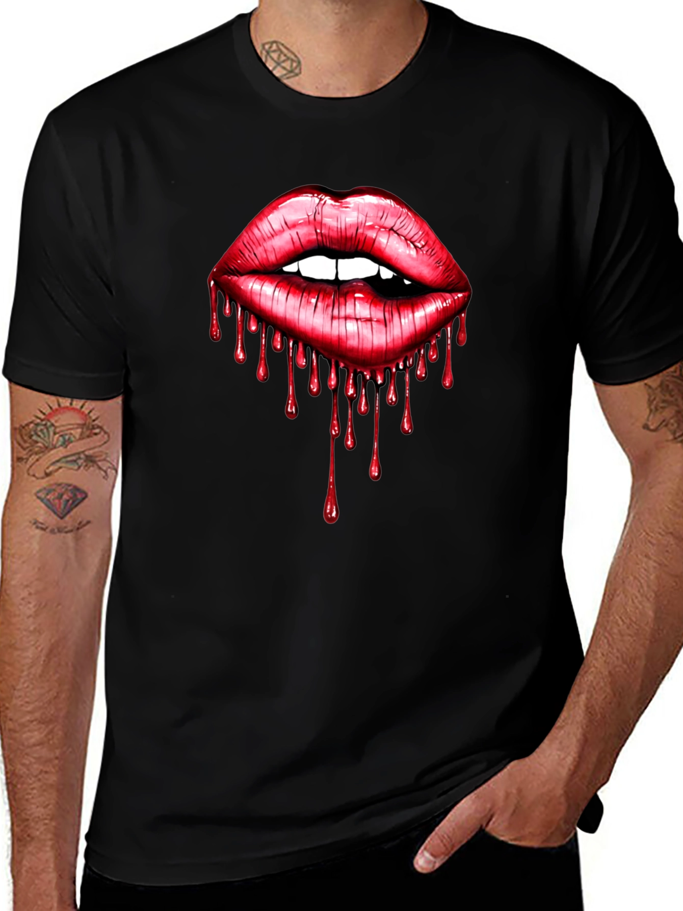 Variant 12 of Bloody Lips Graphic Tee - Unisex