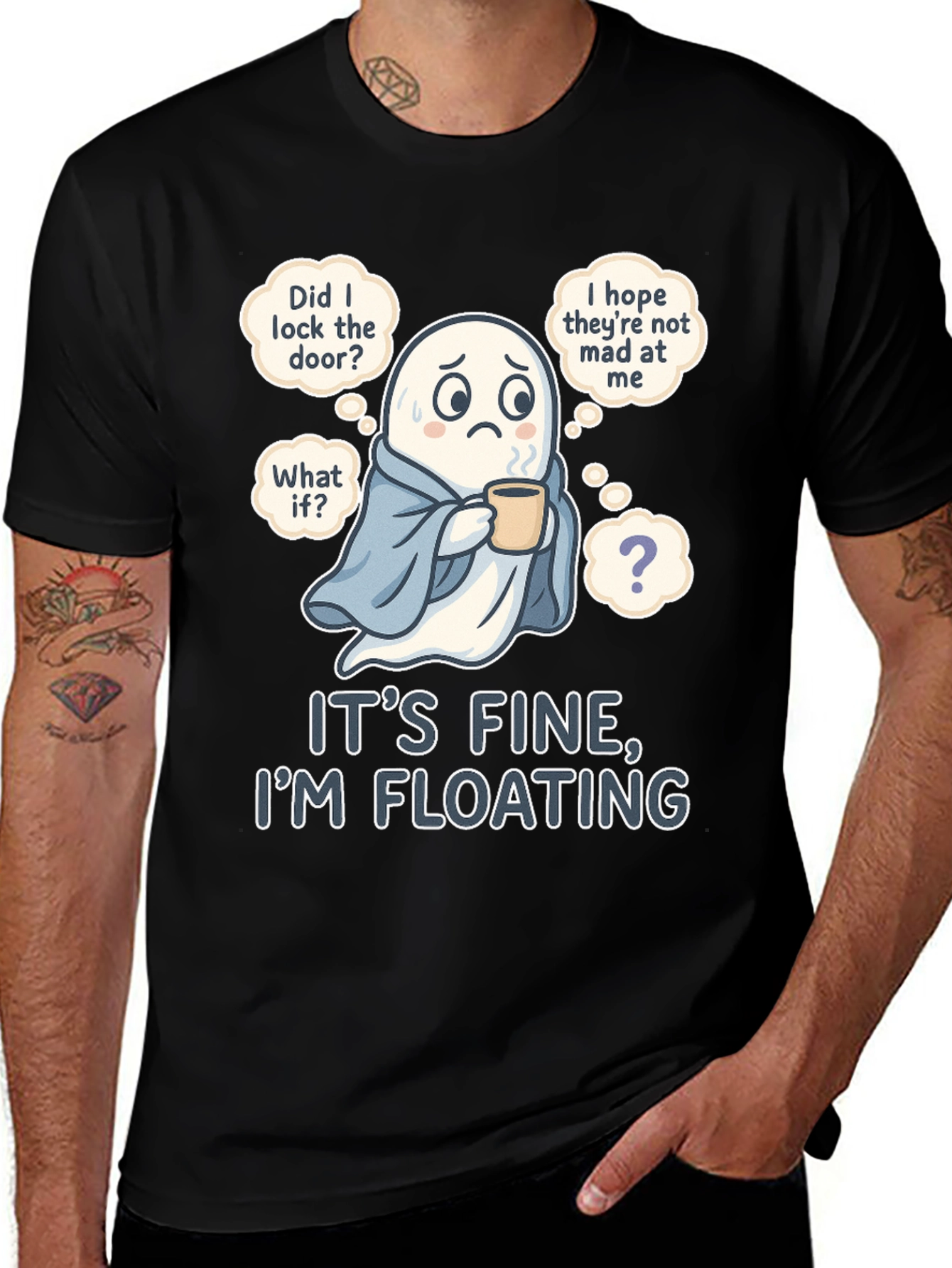 Variant 15 of It's Fine I'm Floating Ghost T-Shirt