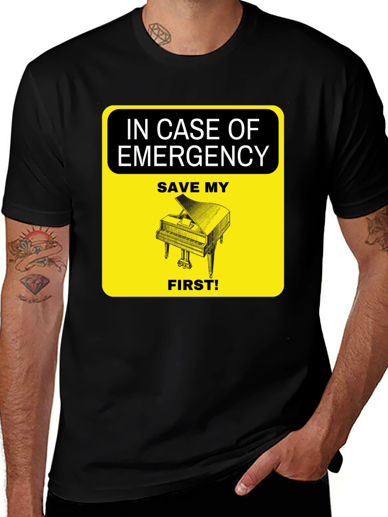 Variant 22 of Emergency Piano T-Shirt - Save My Piano First!