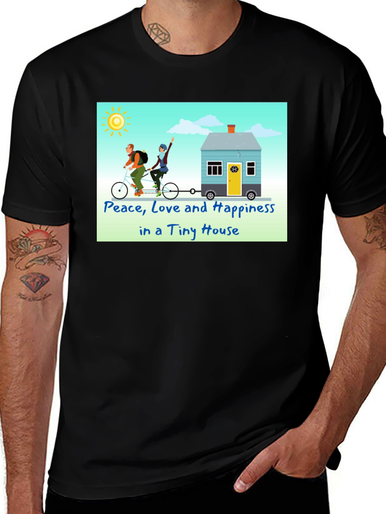 Variant 8 of Tiny House Peace Love Happiness T-Shirt