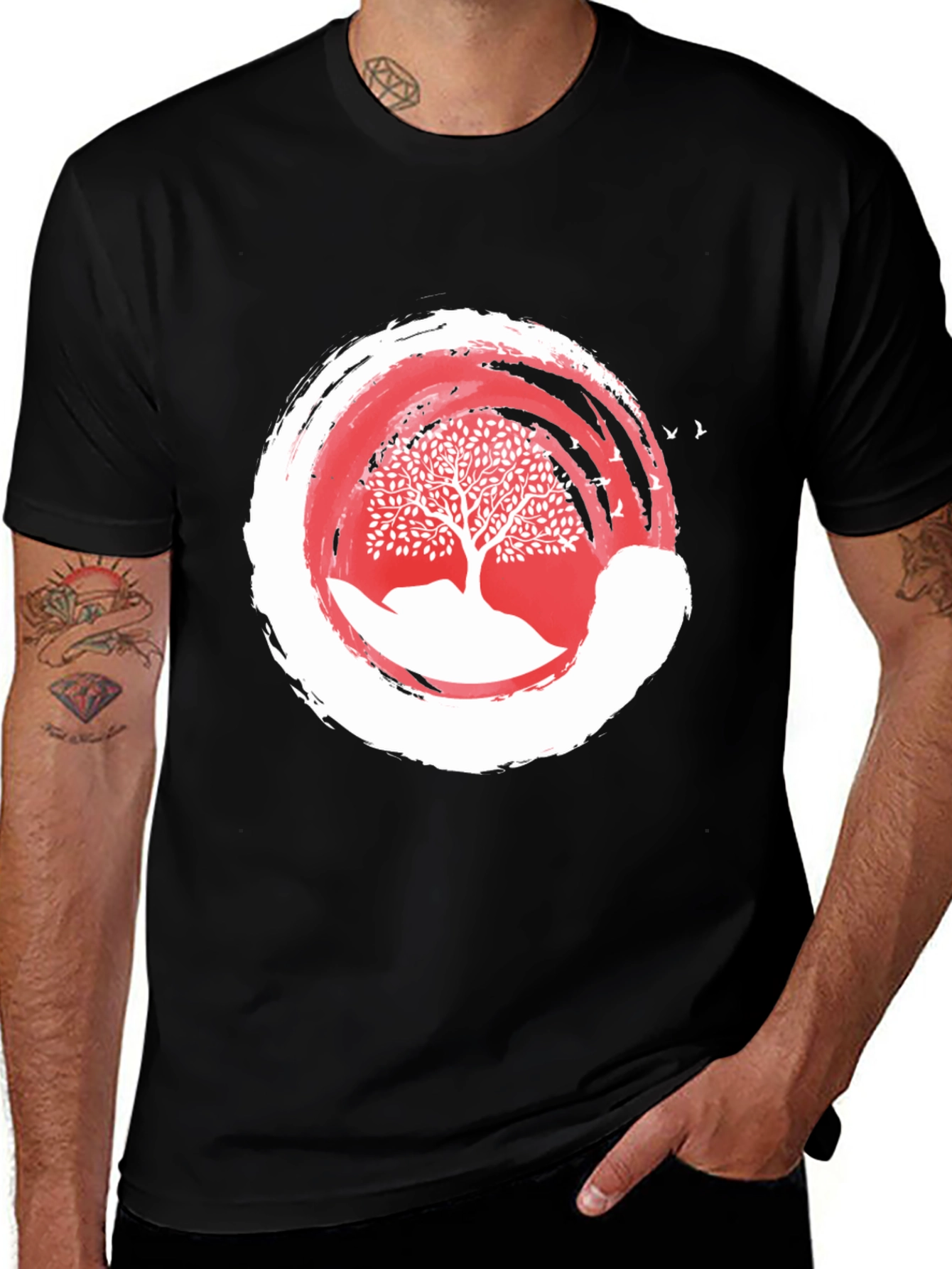 Zen Tree Graphic Tee -  Unique Men's T-Shirt