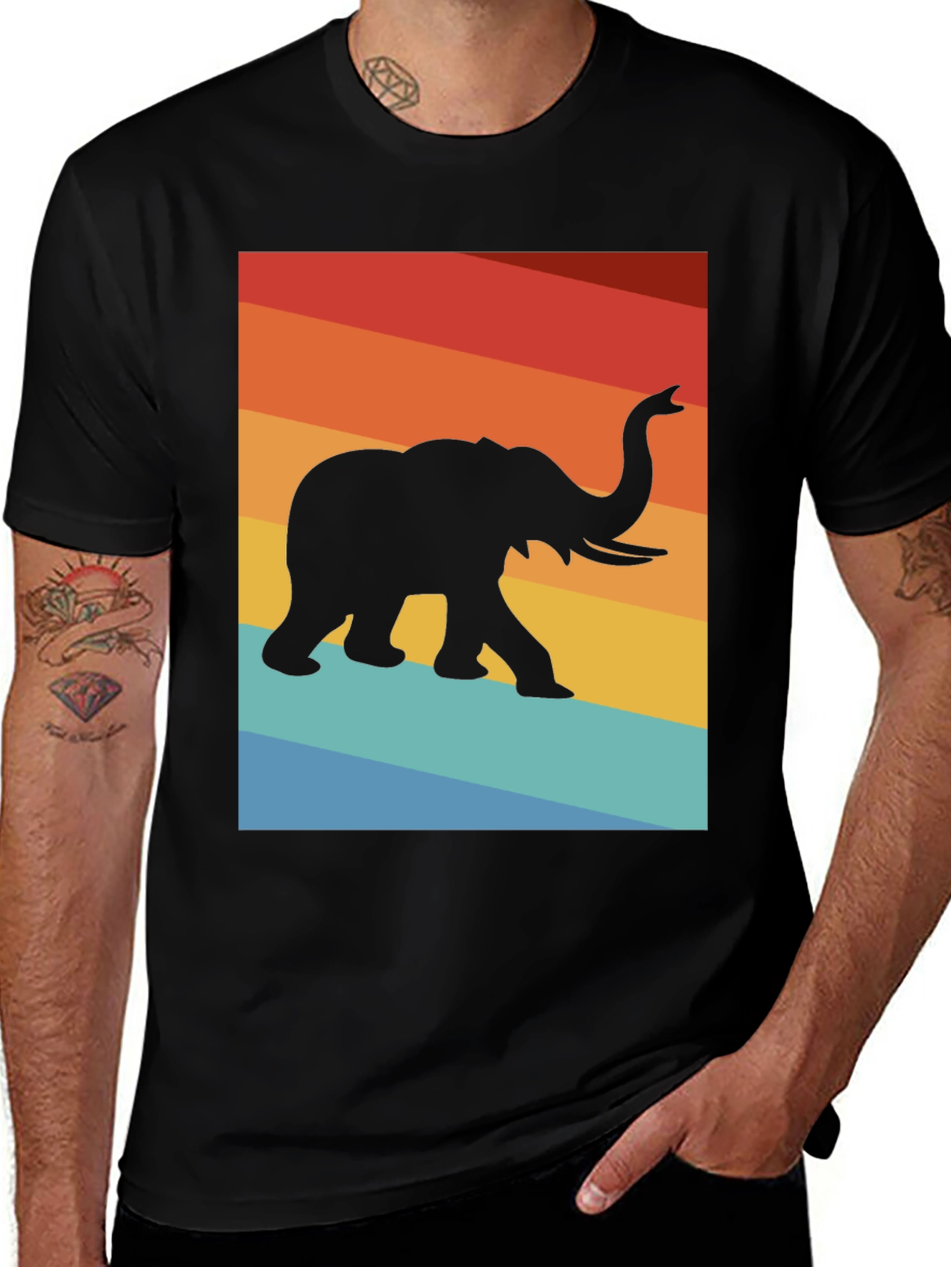 Retro Elephant Graphic Tee - Comfort Fit