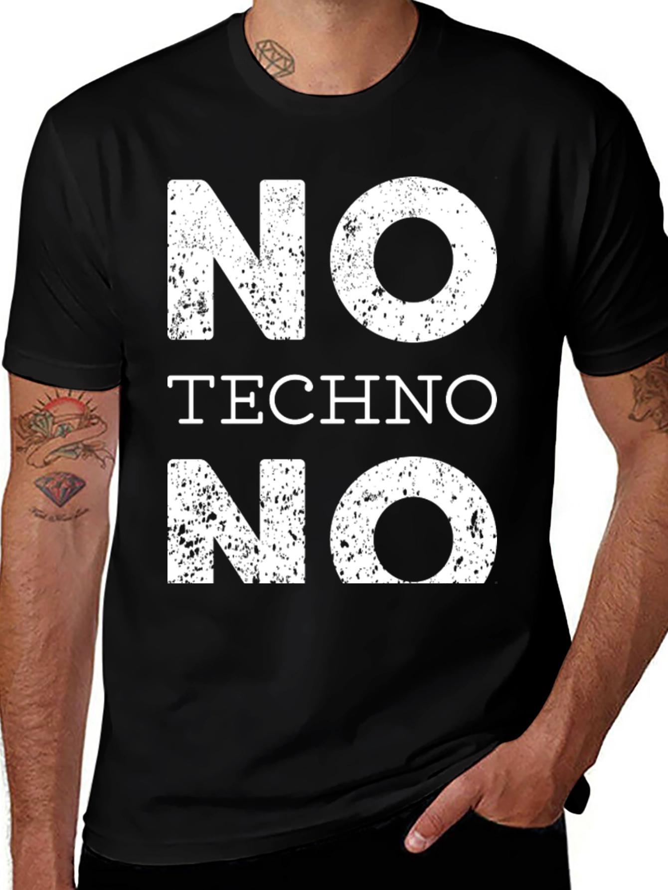 Variant 25 of No Techno T-Shirt - Funny Music Lover Tee