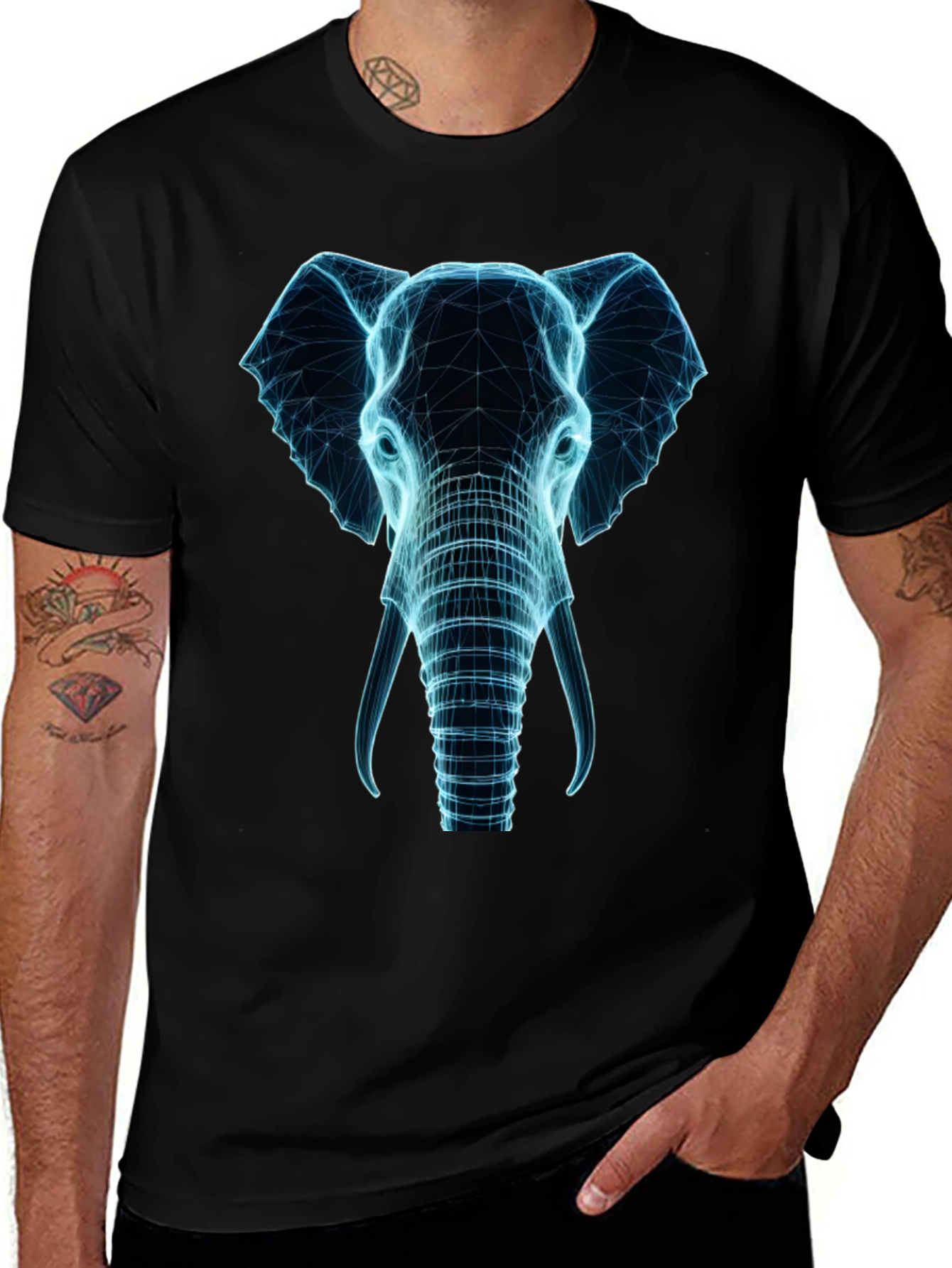 Variant 8 of Electric Elephant Graphic Tee - Black