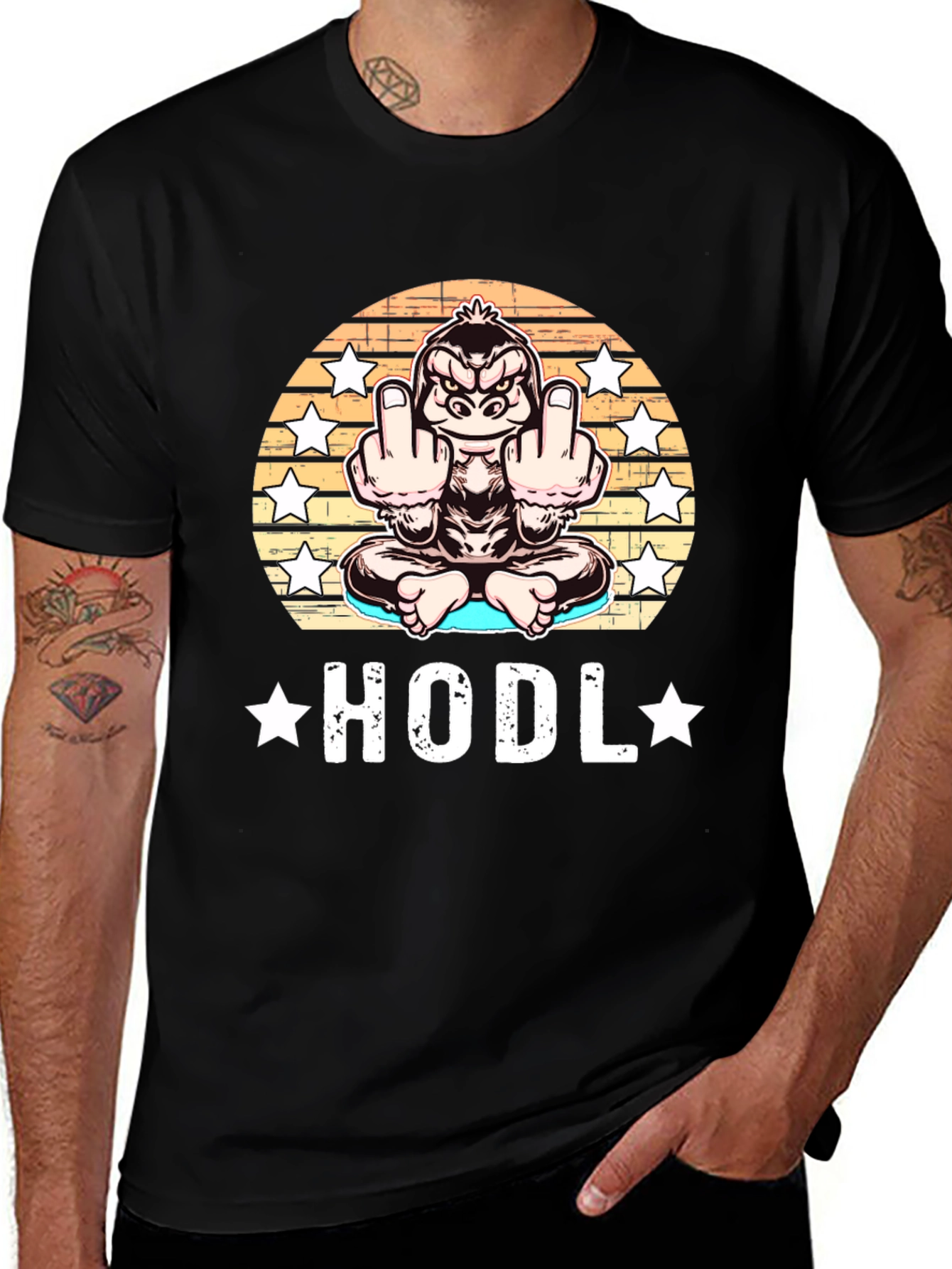 Variant 24 of HODL Gorilla Black Graphic T-Shirt