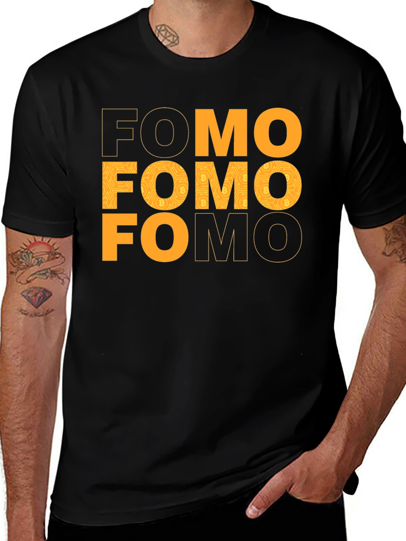 Variant 3 of FOMO Graphic Tee - Black Crew Neck T-Shirt