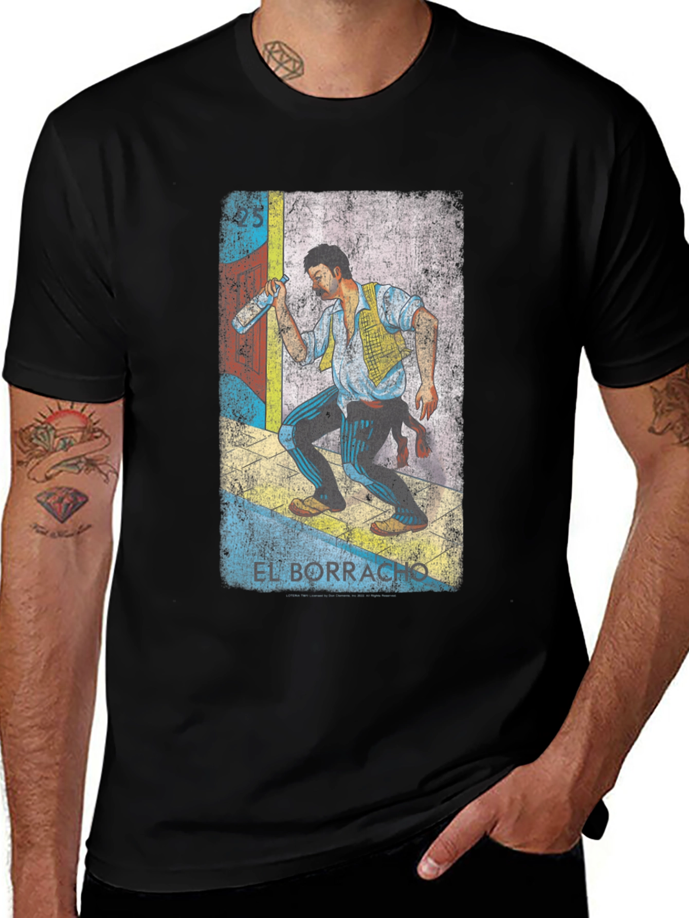 Variant 24 of El Borracho Graphic Tee - Loteria Inspired T-Shirt