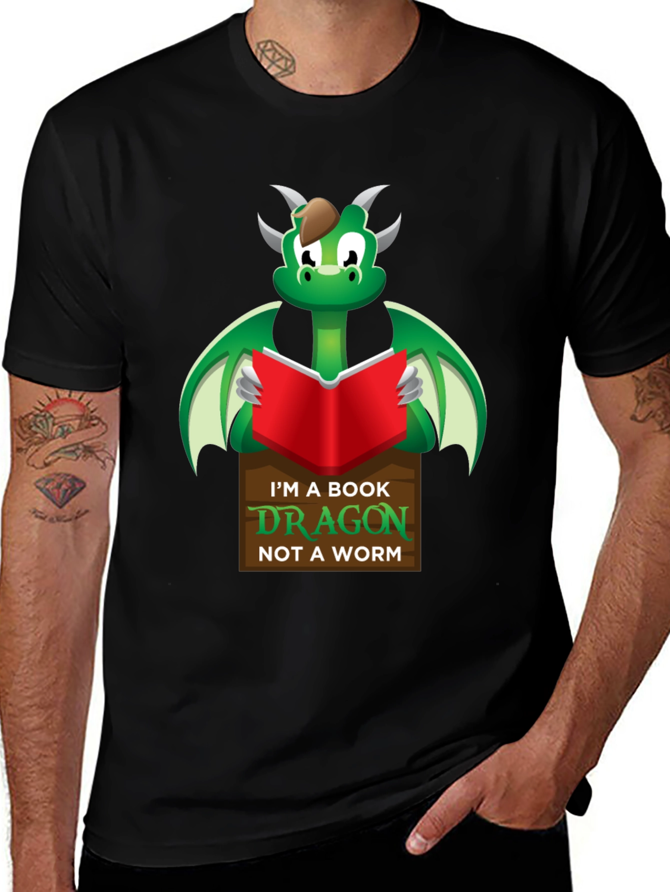 Variant 21 of Book Dragon T-Shirt - I'm a Book Dragon Not A Worm