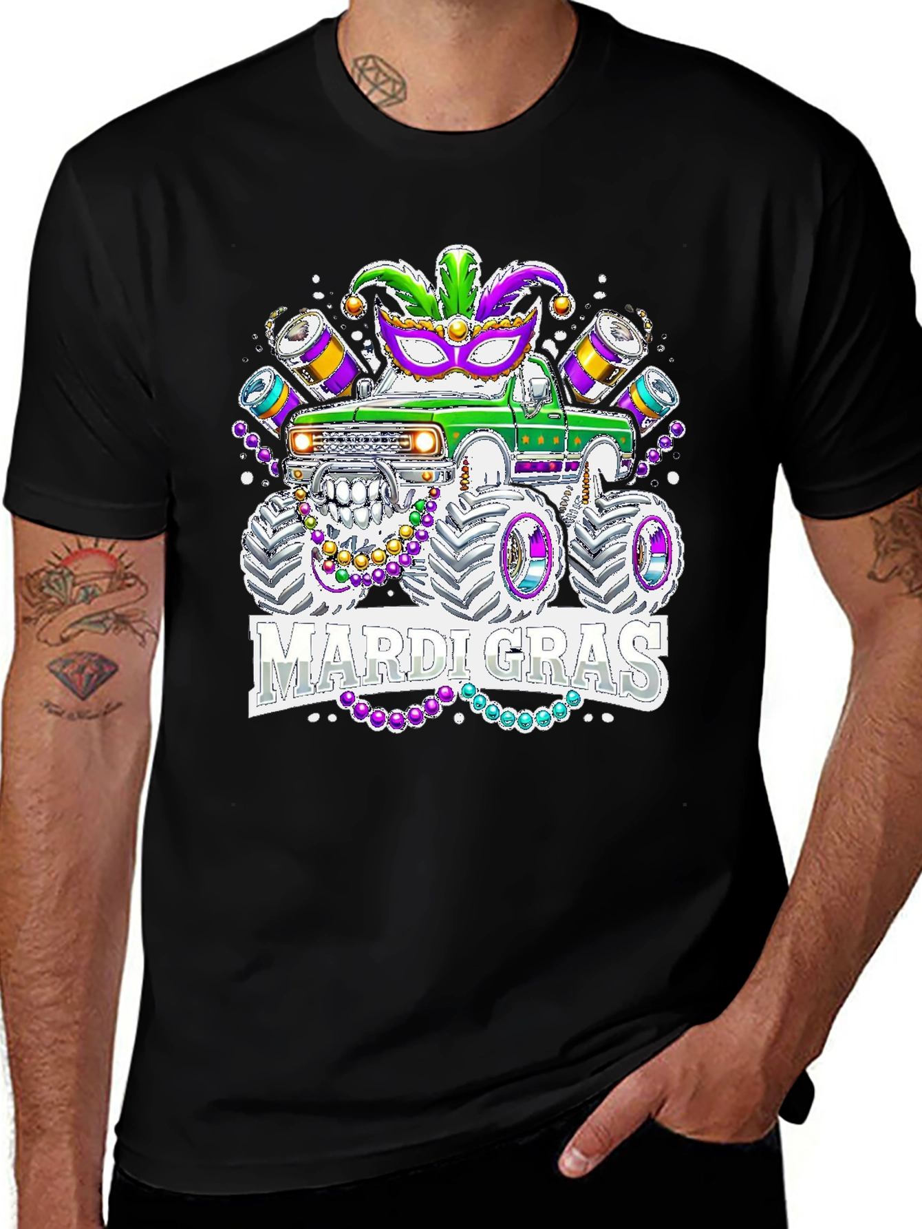 Mardi Gras Monster Truck T-Shirt