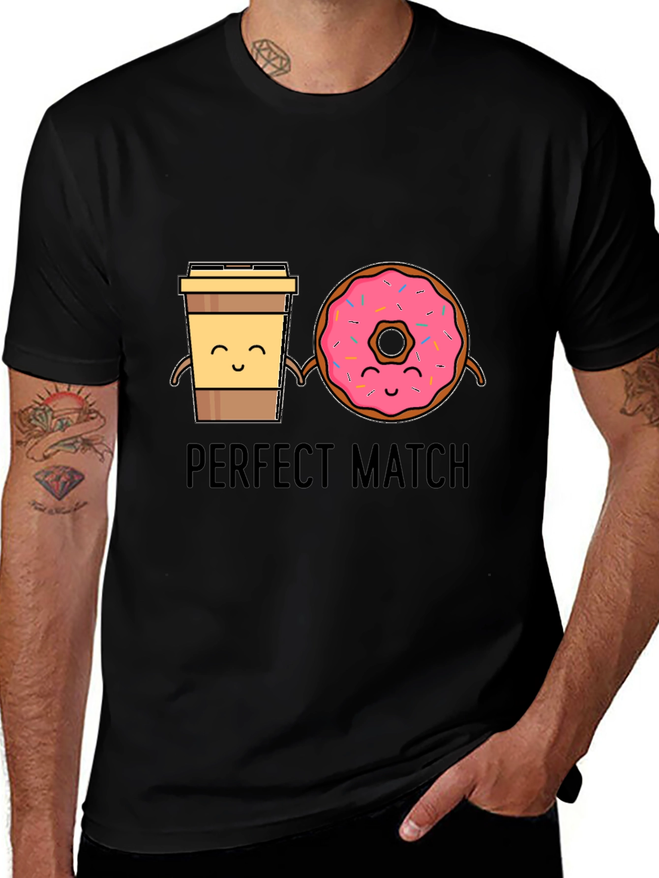 Variant 30 of Perfect Match Coffee and Donut Graphic T-Shirt