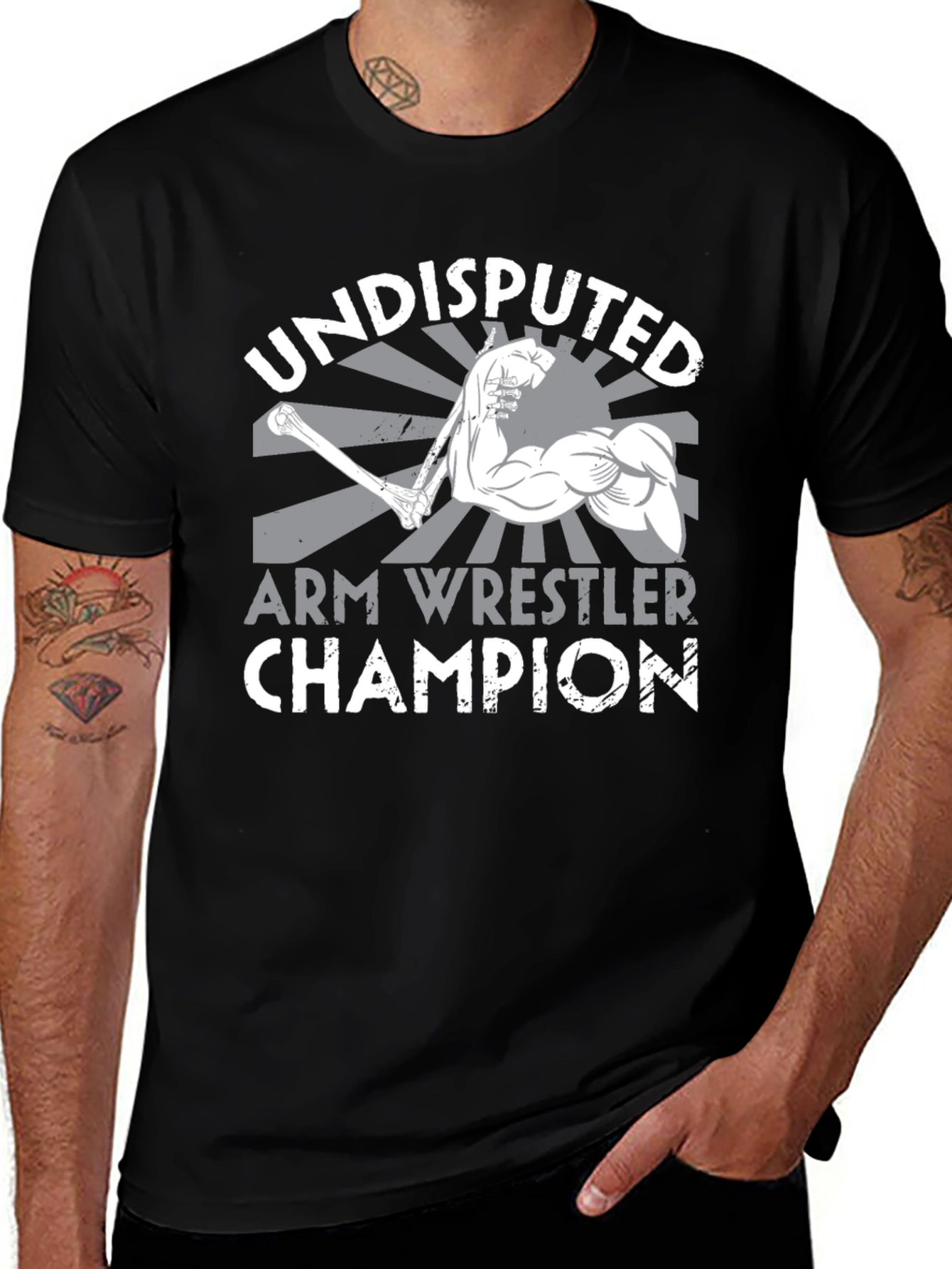 Variant 3 of Undisputed Arm Wrestler Champion Black T-Shirt