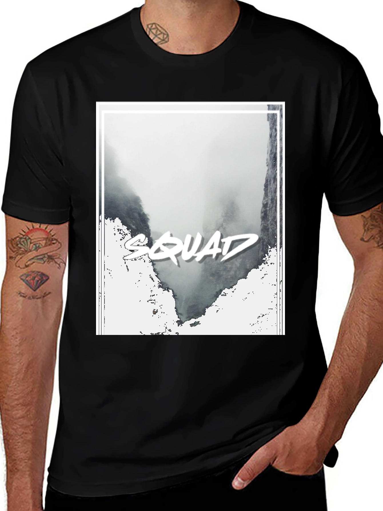 Variant 11 of Squad T-Shirt - Black Crew Neck Tee