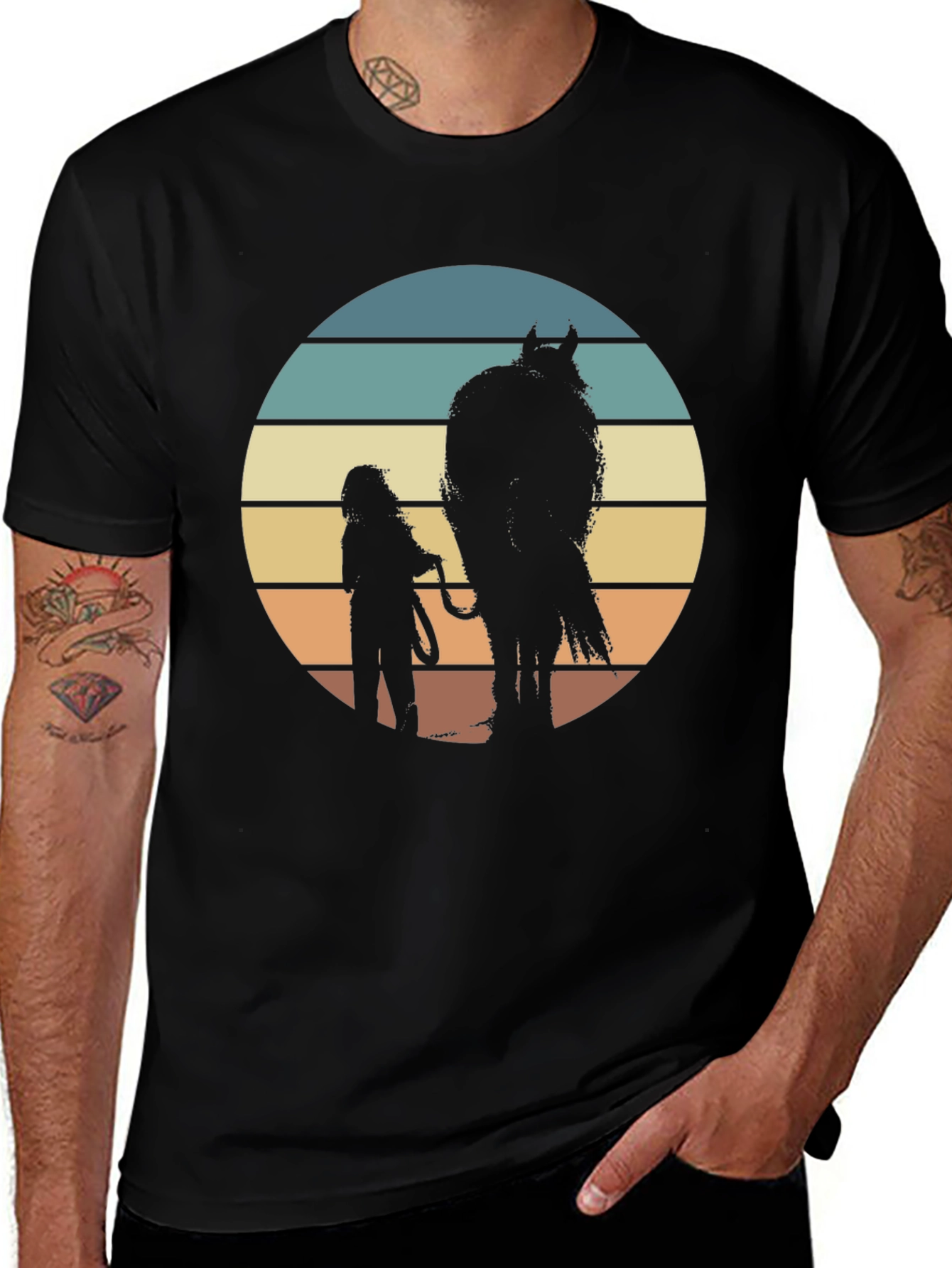 Variant 18 of Retro Sunset Horse T-Shirt