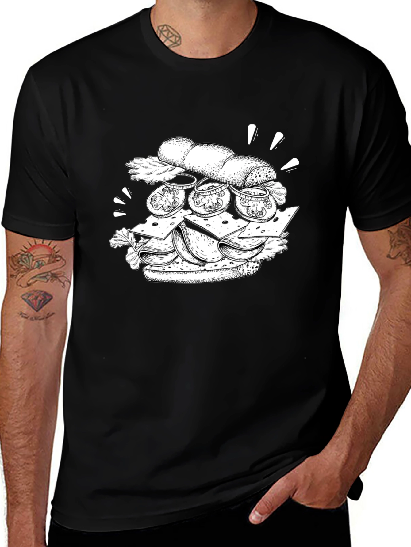 Variant 8 of Sandwich Graphic Black T-Shirt