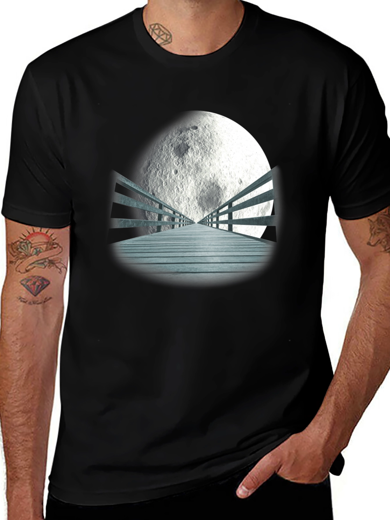 Variant 13 of Moonlit Bridge Graphic T-Shirt