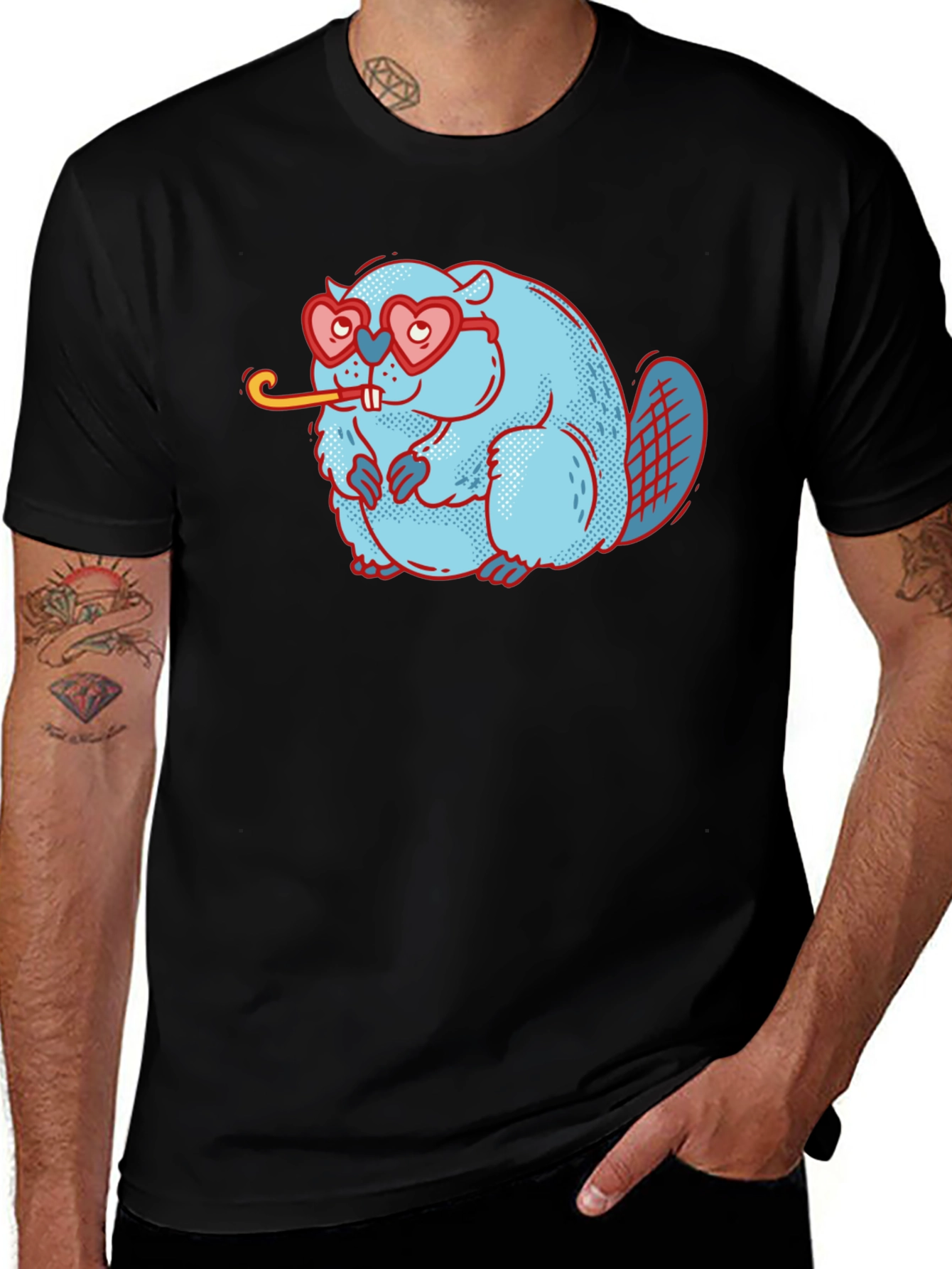 Variant 27 of Cute Beaver with Heart Glasses T-Shirt