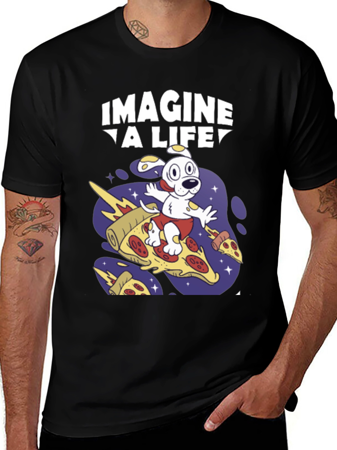 Variant 16 of Imagine A Life Pizza Dog Graphic T-Shirt