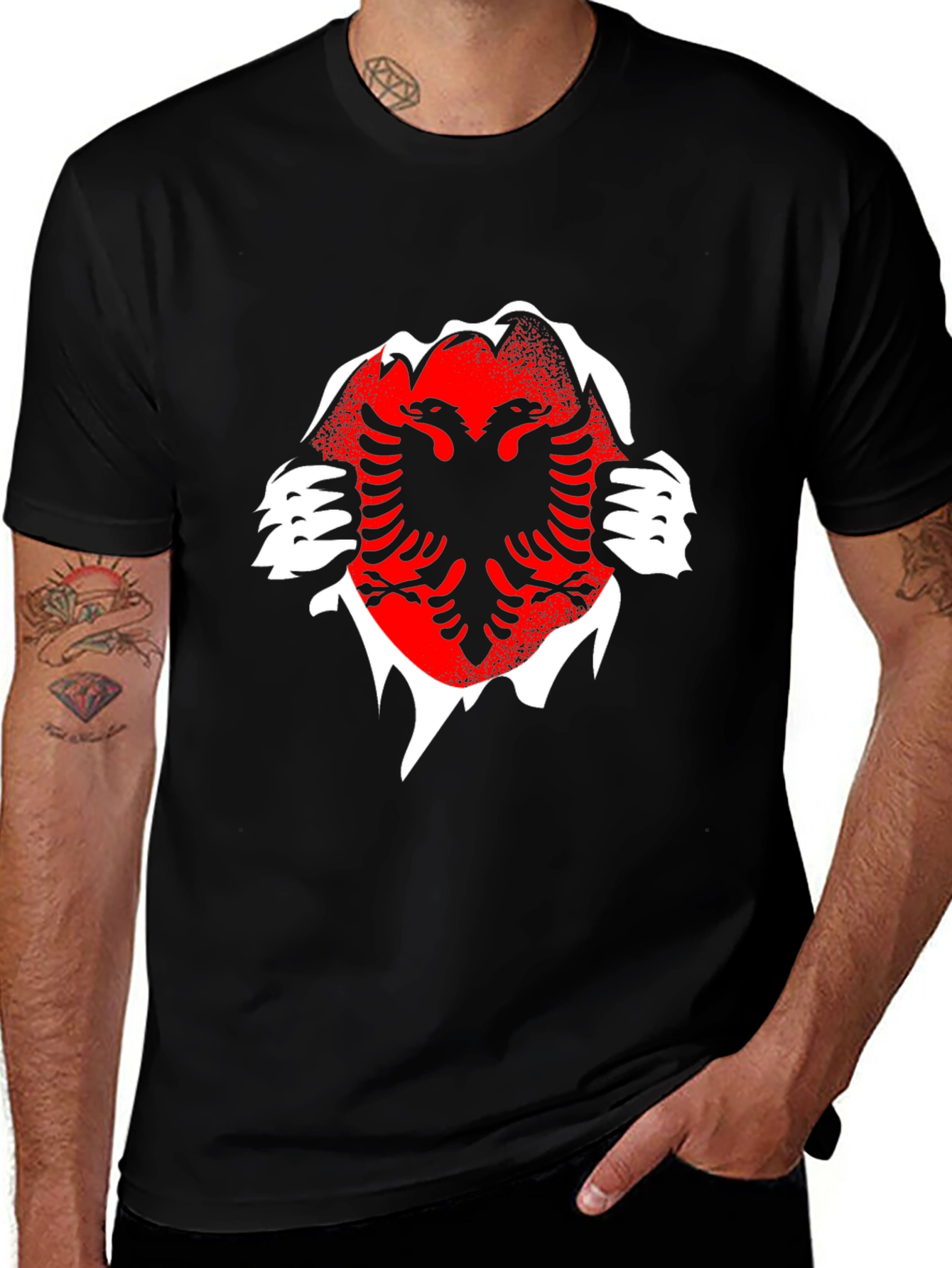 Albanian Eagle T-Shirt - Distressed Print