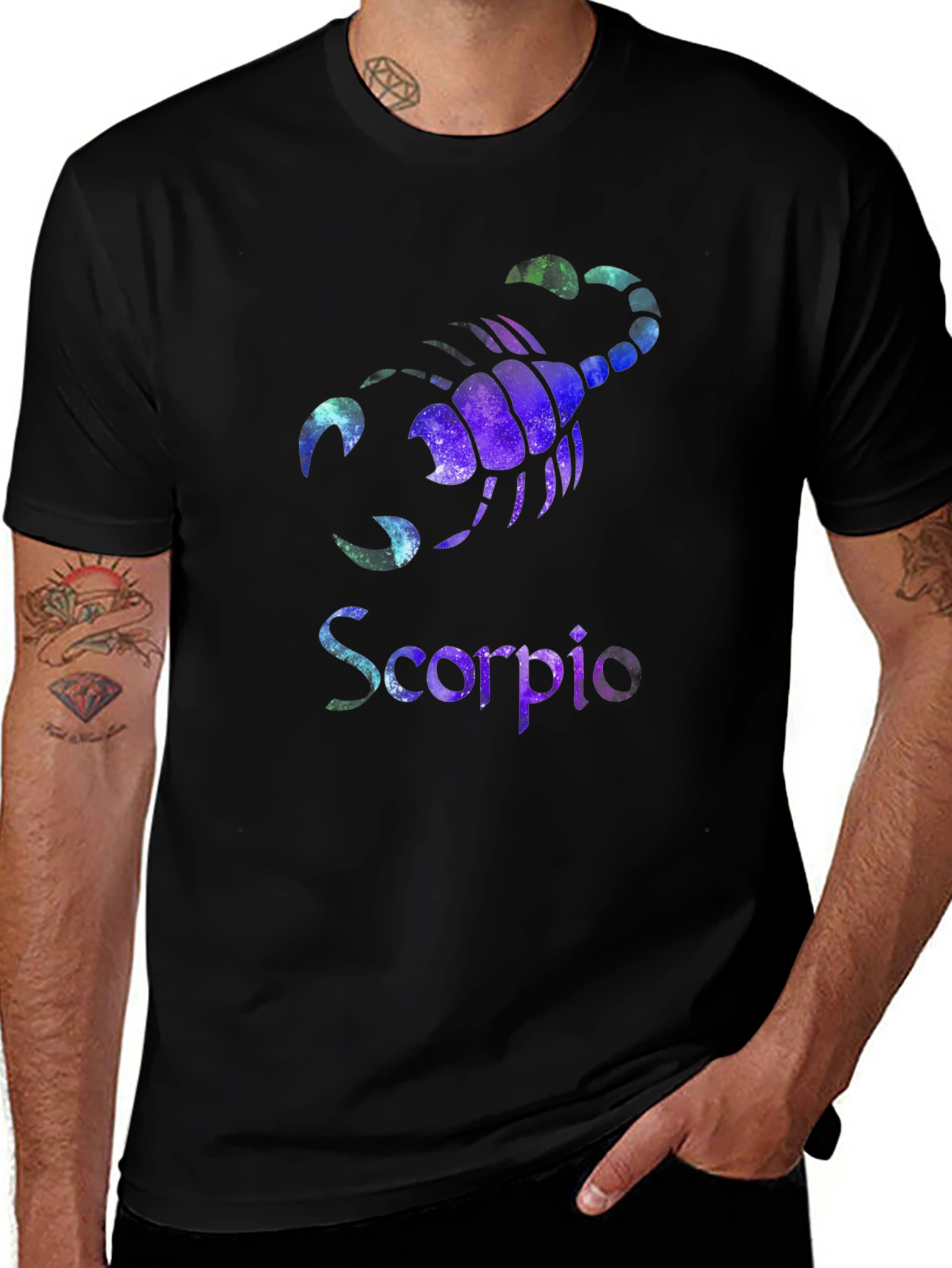 Scorpio Zodiac Galaxy Graphic Black T-Shirt