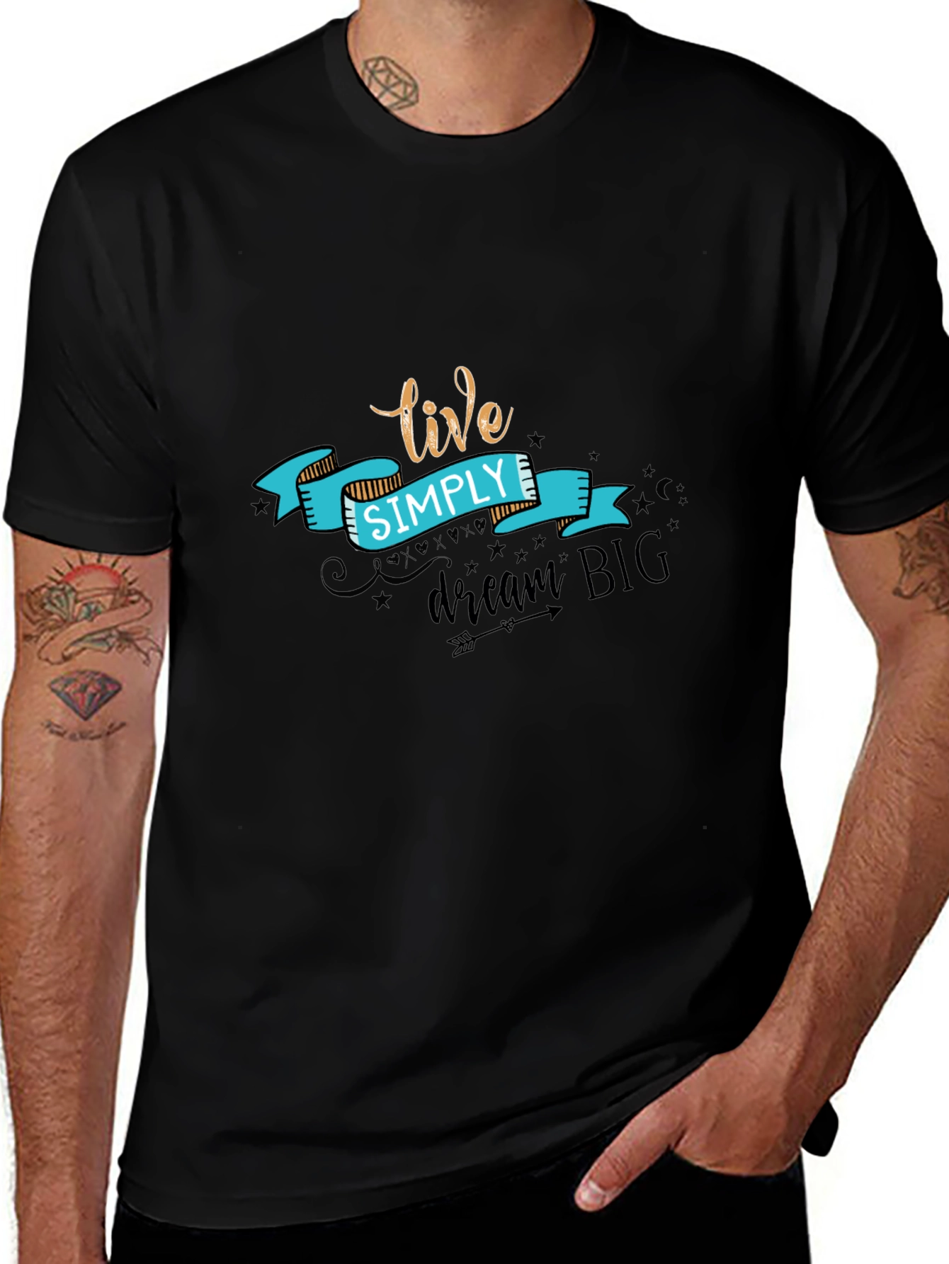 Variant 4 of Live Simply T-Shirt - Black