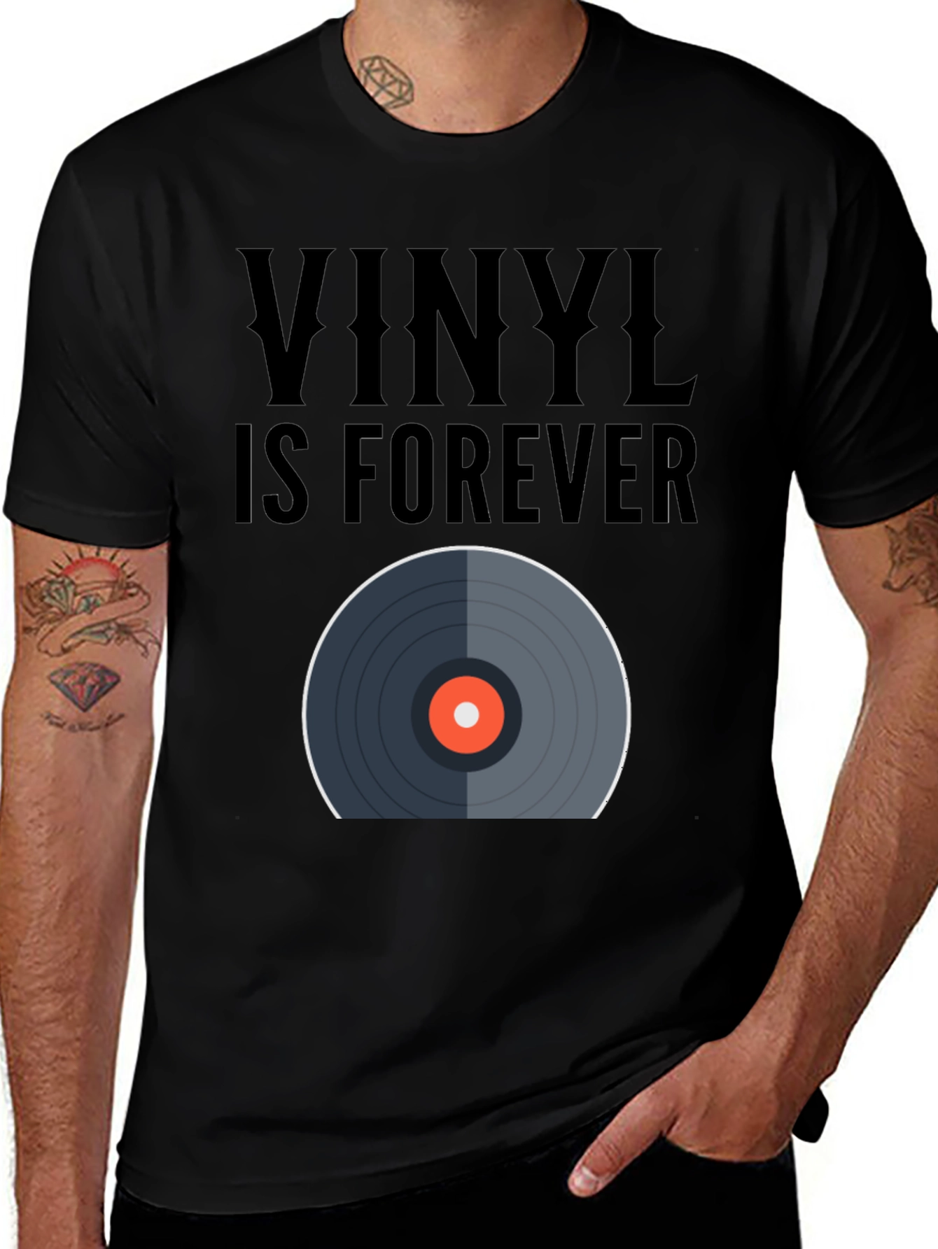Variant 16 of Vinyl is Forever Graphic Tee - Retro Music Lover T-Shirt