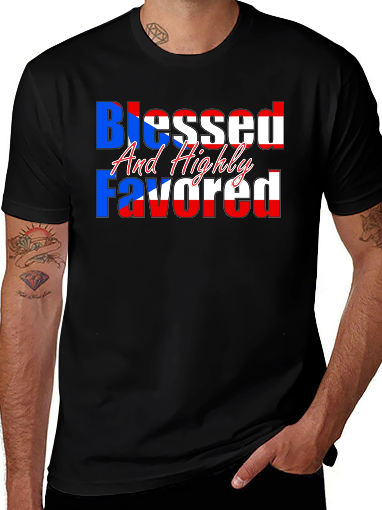 Variant 13 of Blessed and Highly Favored Graphic T-Shirt