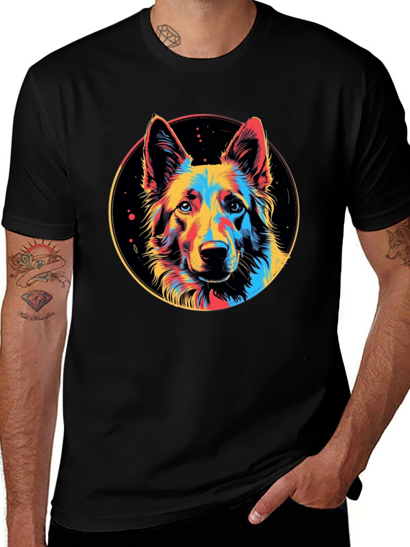 Variant 8 of Cool Dog Graphic Black T-Shirt
