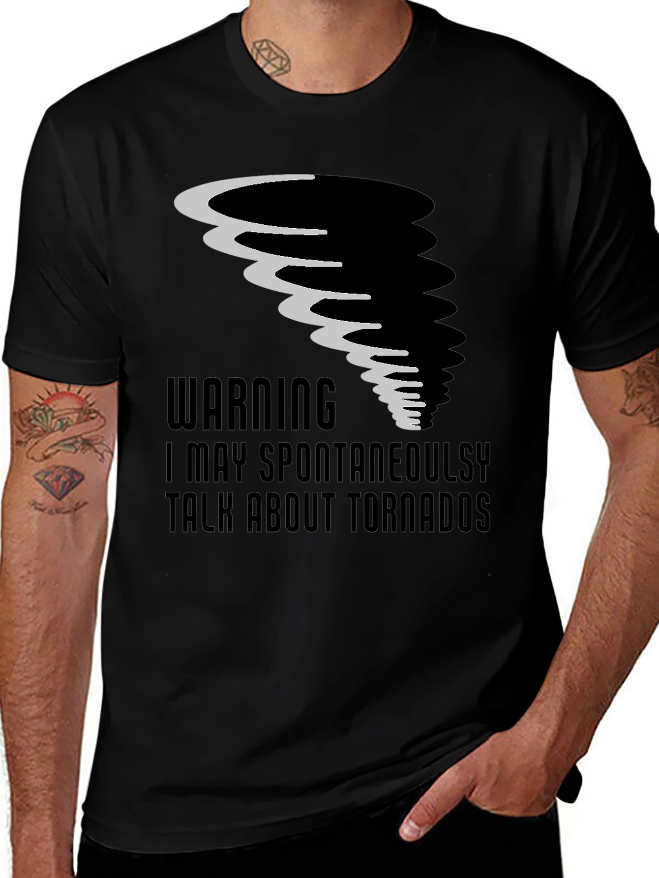 Tornado Humor Graphic Tee - Warning Spontaneous Talk