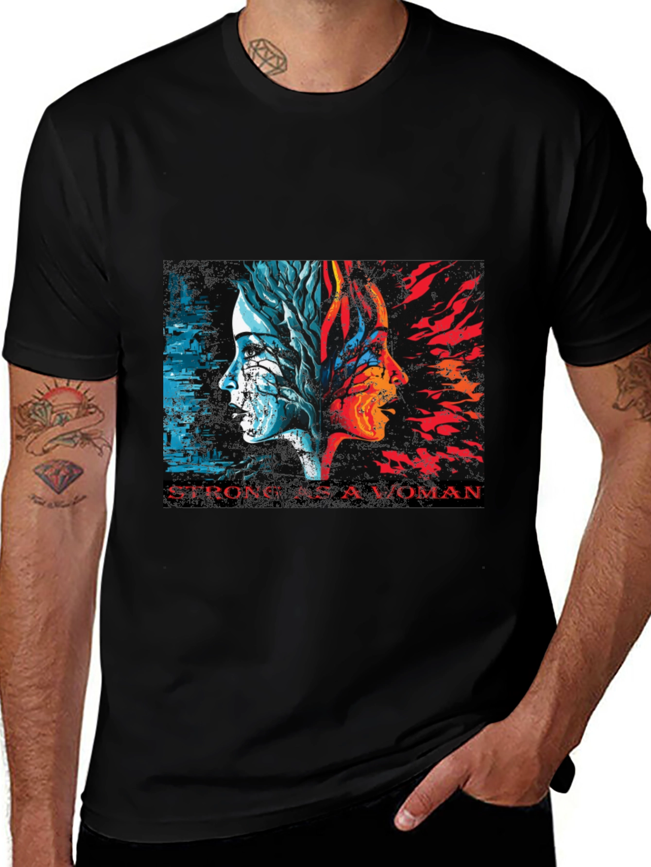 Variant 14 of Strong Woman Graphic Tee - Unisex Black T-Shirt